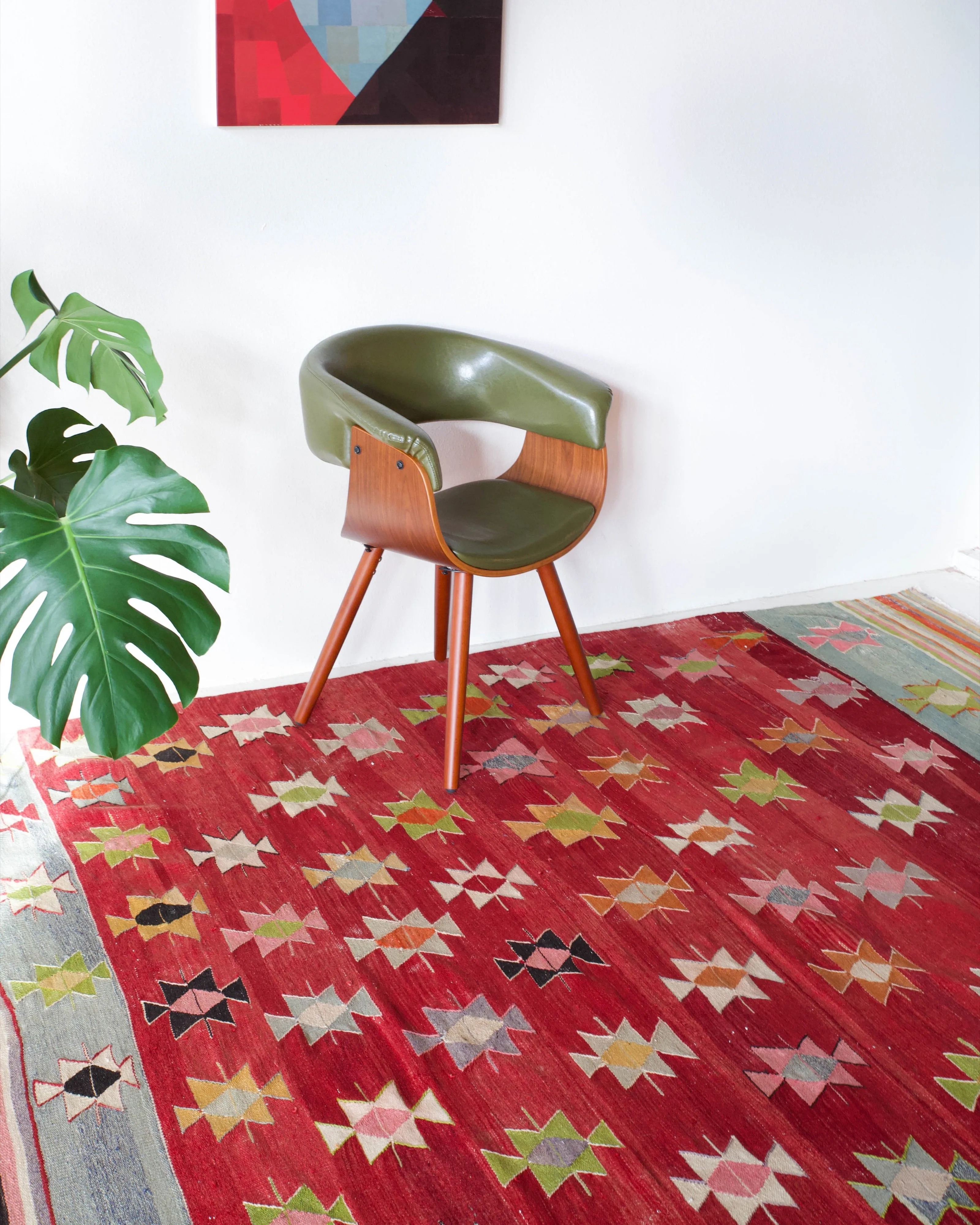 Vintage Balikesir Kilim Rug 6'6"x8'5"