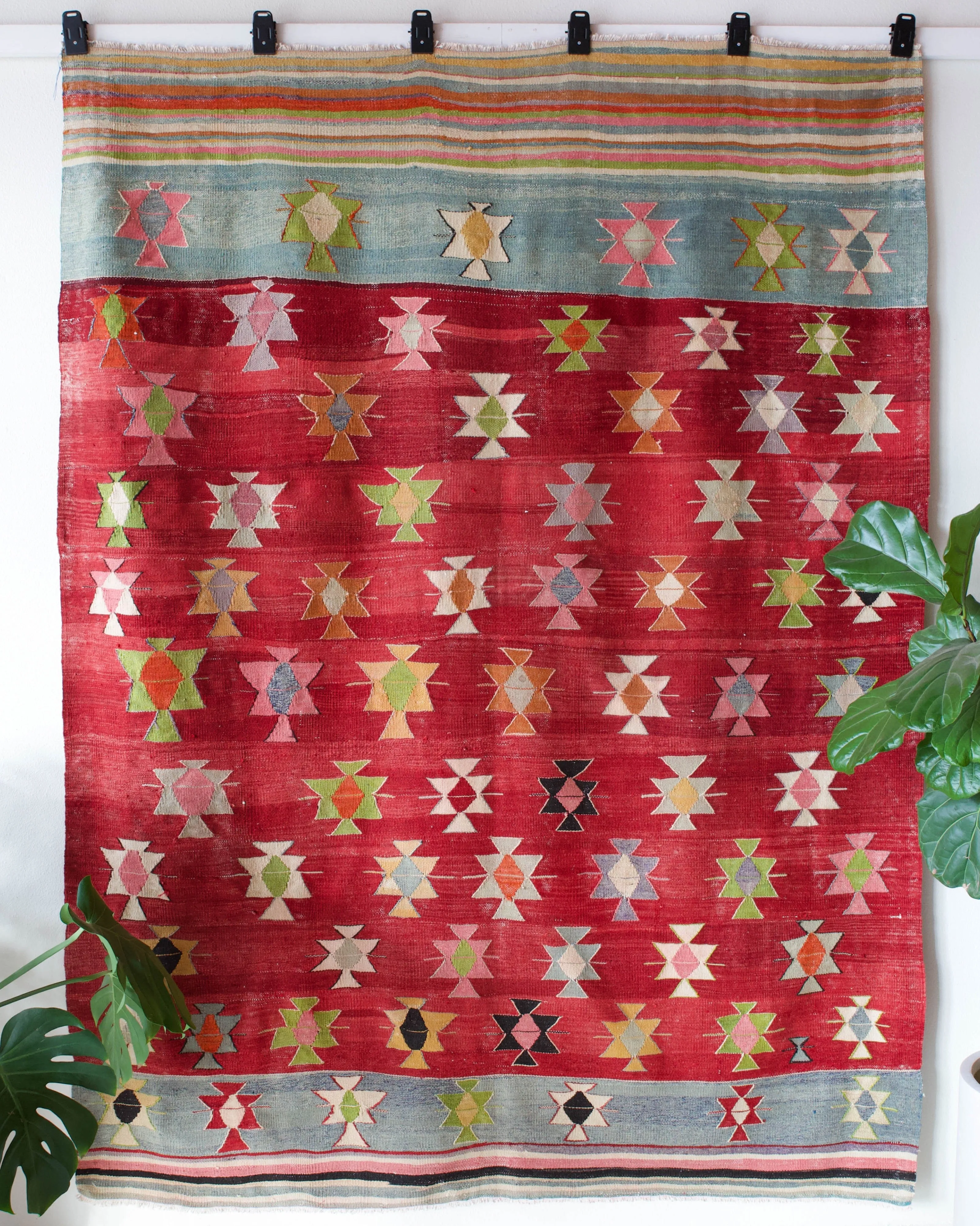 Vintage Balikesir Kilim Rug 6'6"x8'5"