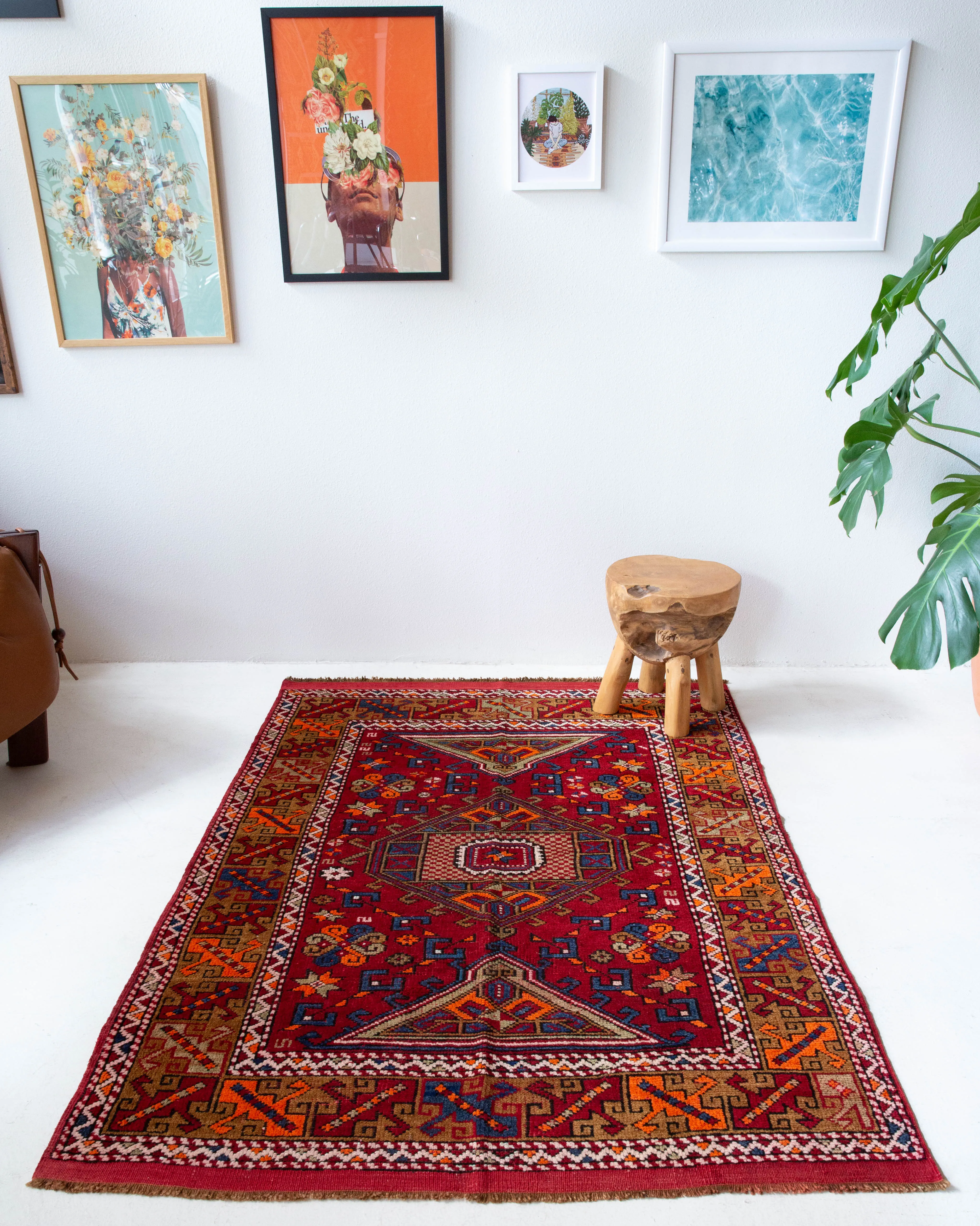 Vintage Canakkale Ayvacik Rug 4'5"x6'