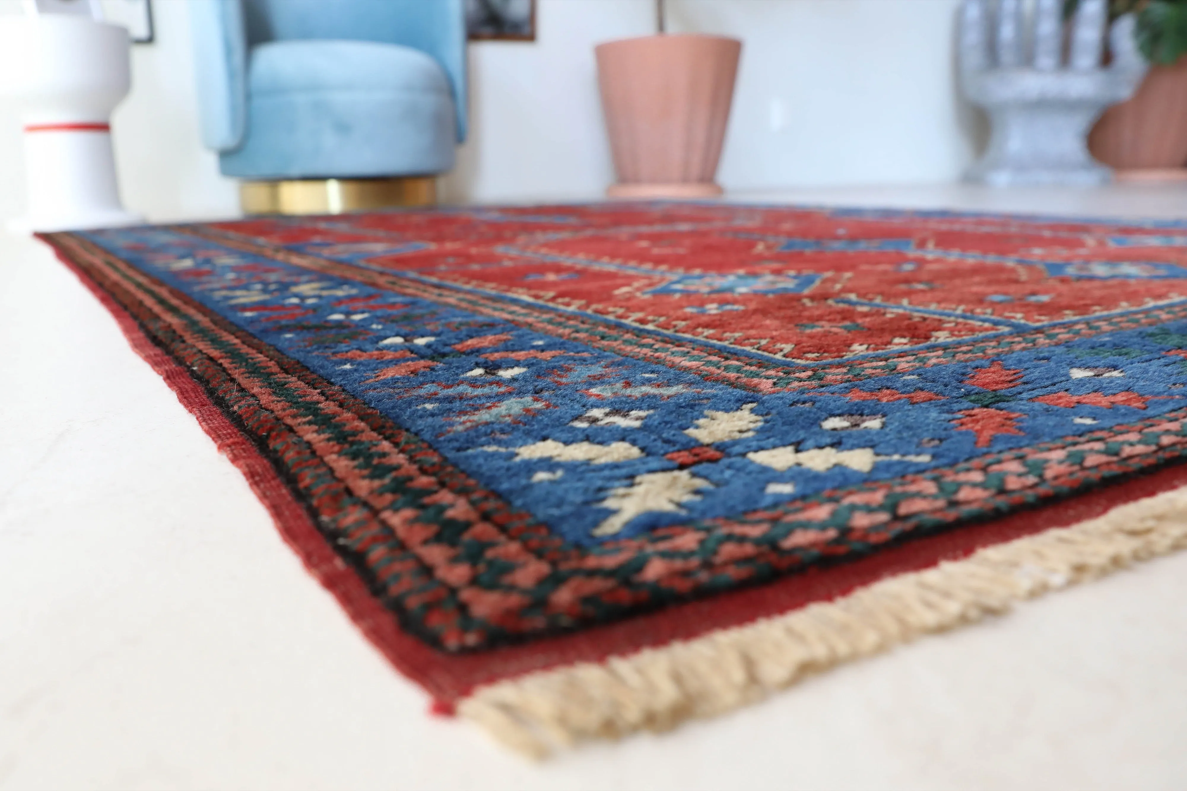 Vintage Canakkale Dobag Rug 5'6"x7'