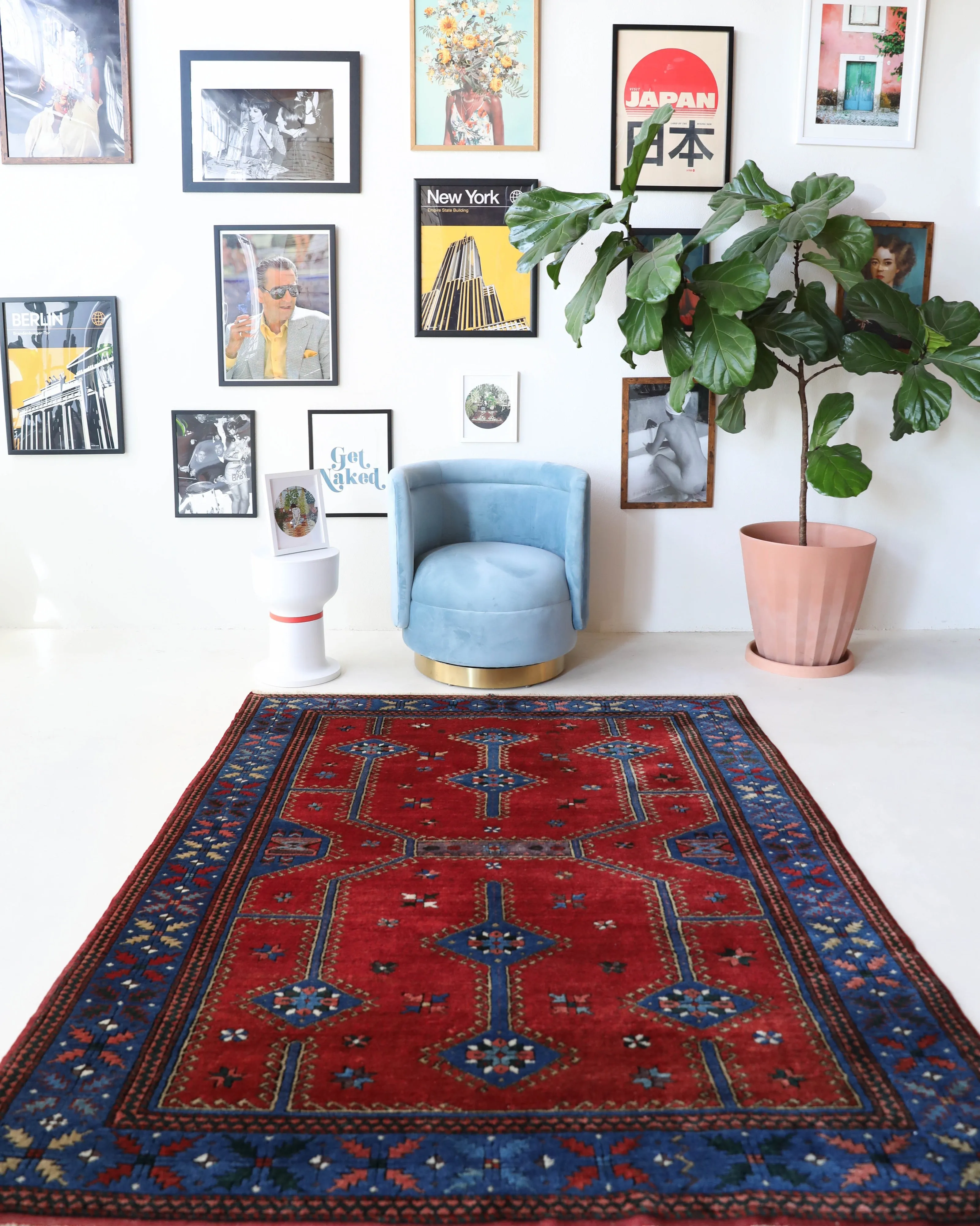 Vintage Canakkale Dobag Rug 5'6"x7'
