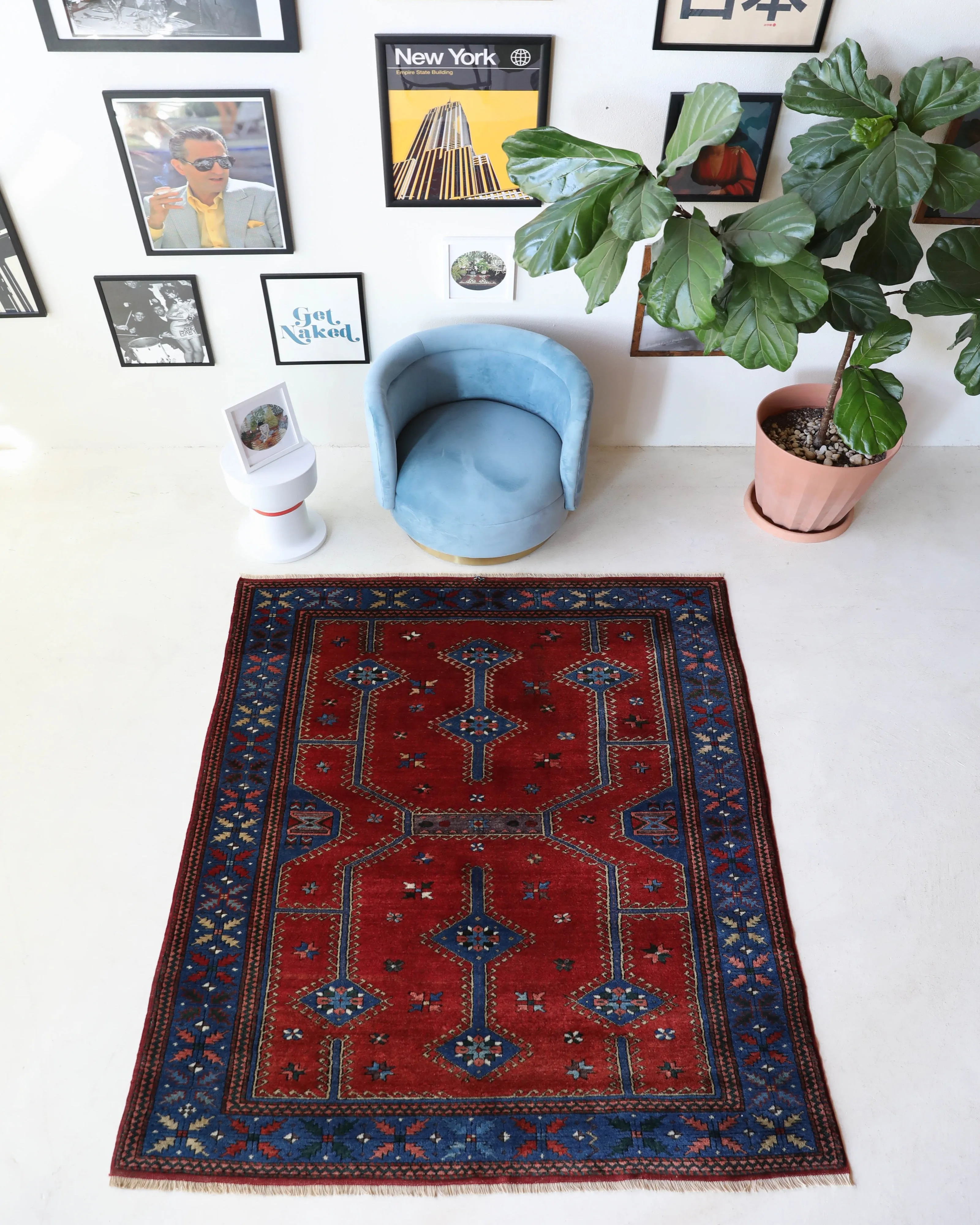 Vintage Canakkale Dobag Rug 5'6"x7'