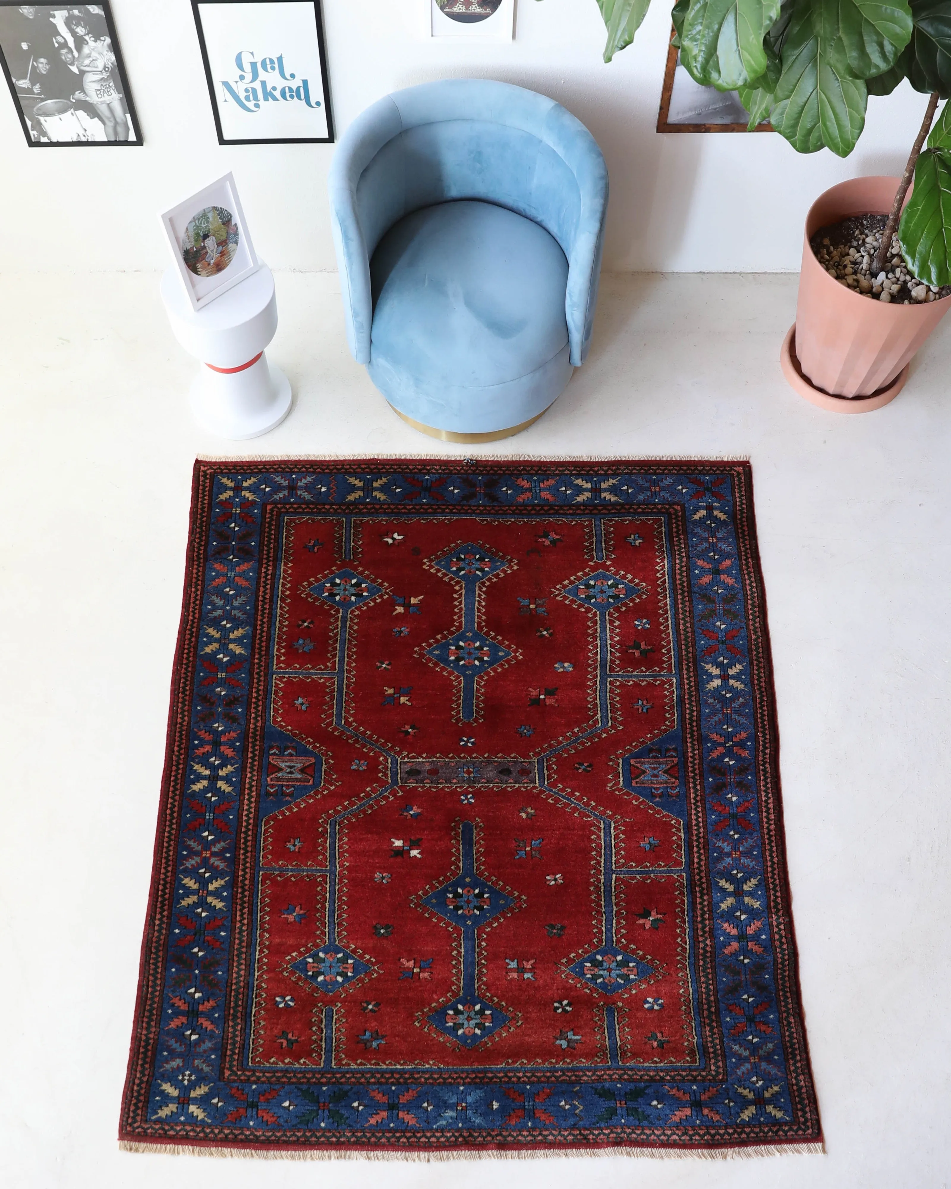 Vintage Canakkale Dobag Rug 5'6"x7'