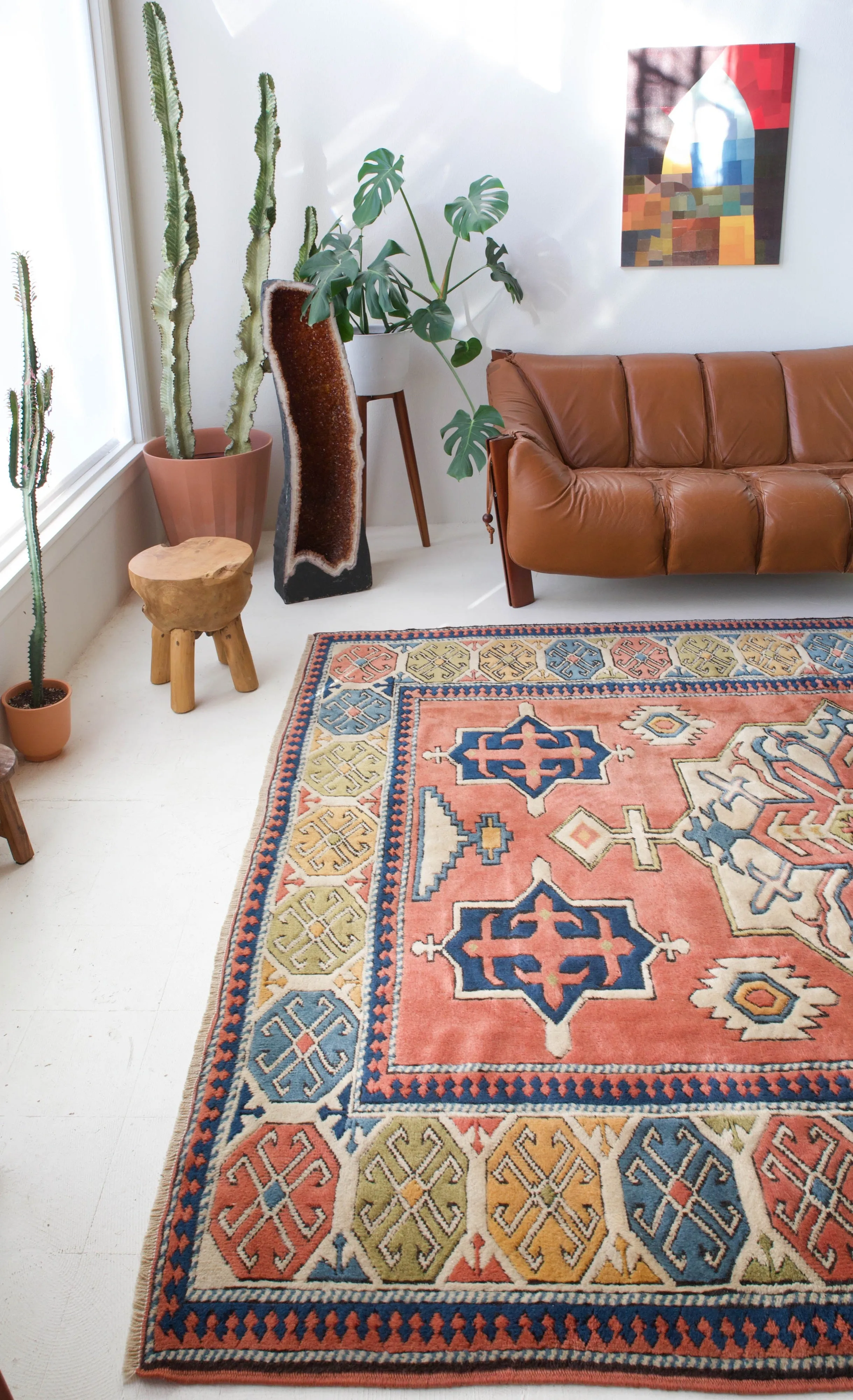 Vintage Caucasian style central Anatolian Rug 7'5"x9'9"