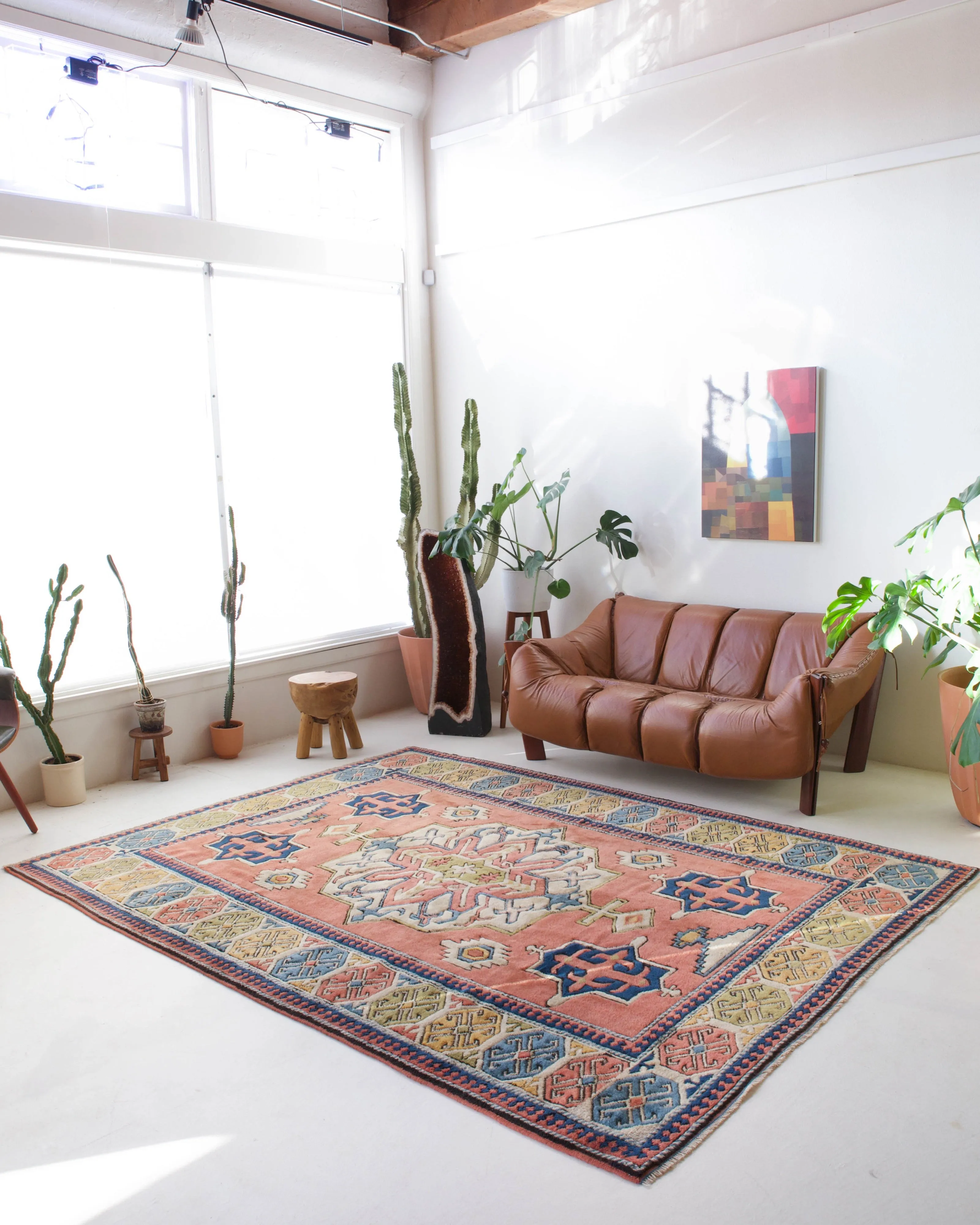 Vintage Caucasian style central Anatolian Rug 7'5"x9'9"