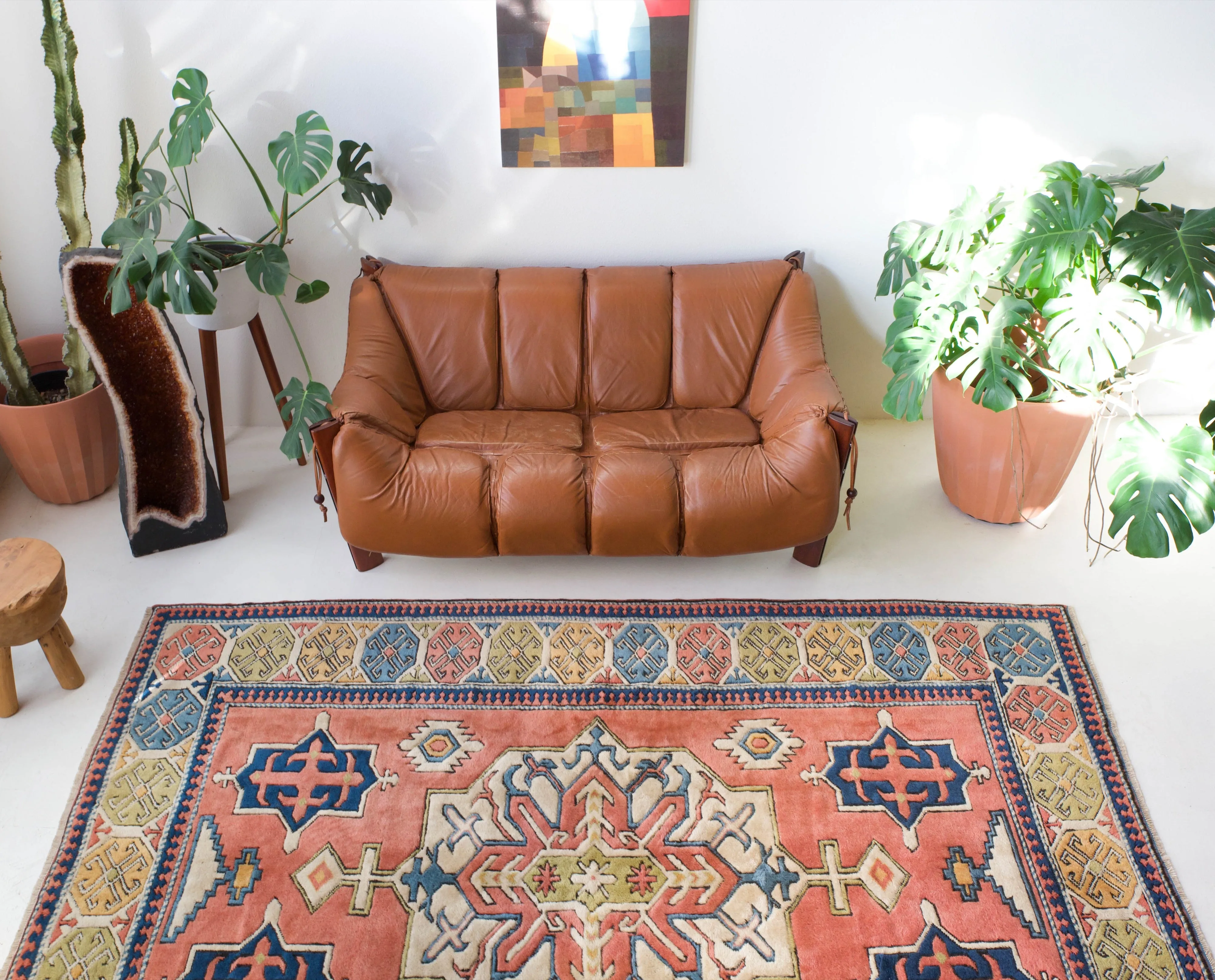 Vintage Caucasian style central Anatolian Rug 7'5"x9'9"