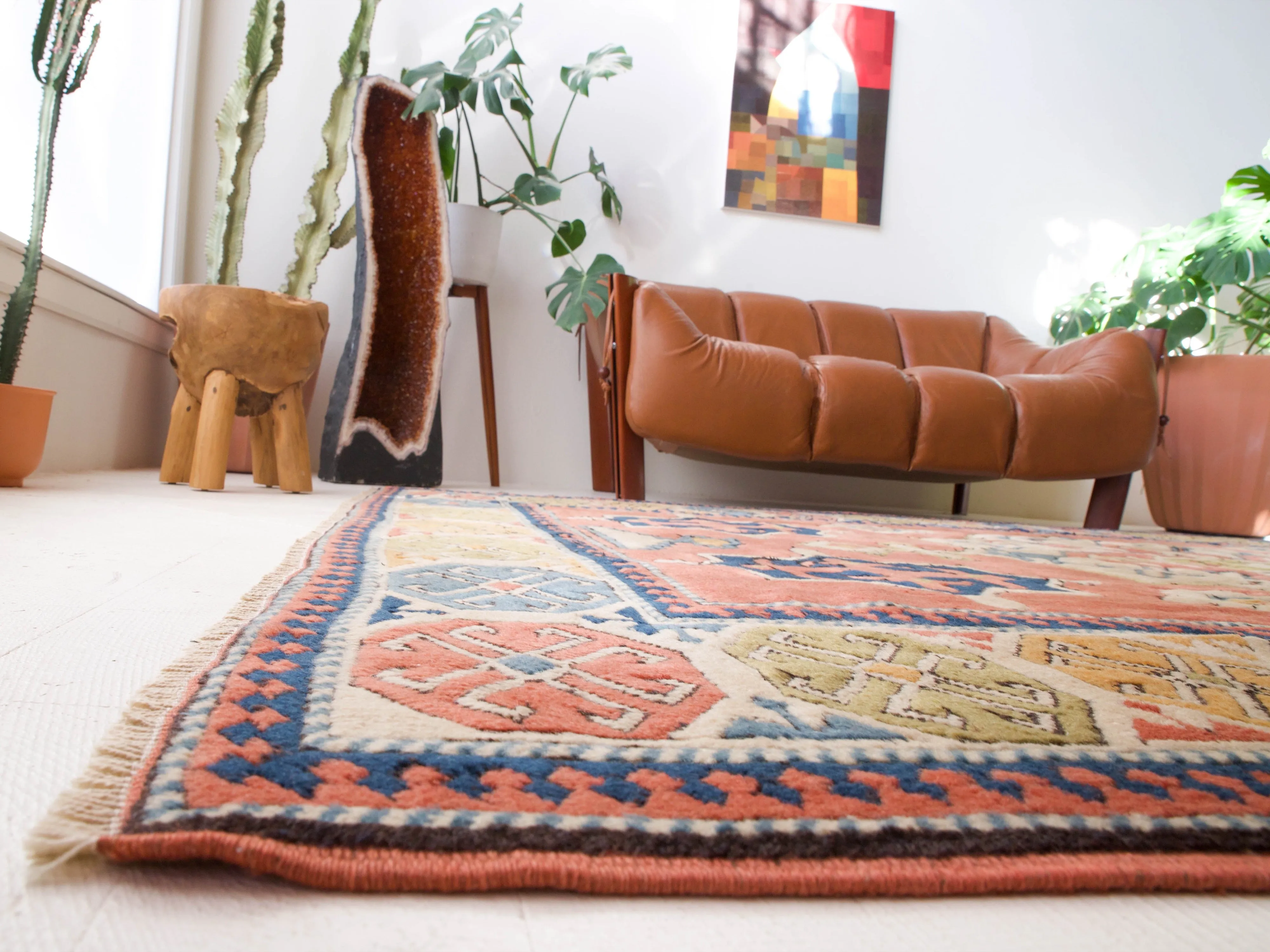 Vintage Caucasian style central Anatolian Rug 7'5"x9'9"