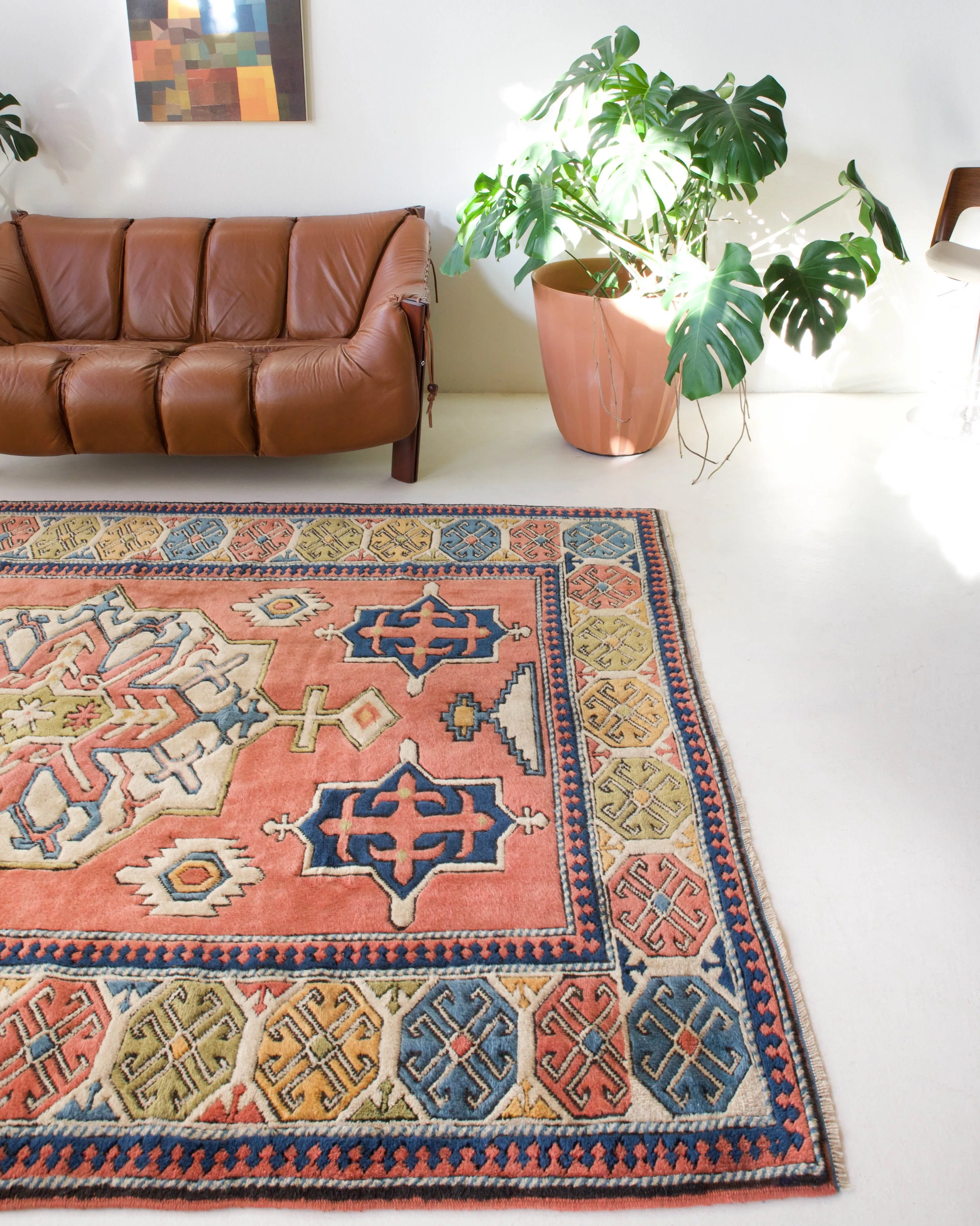 Vintage Caucasian style central Anatolian Rug 7'5"x9'9"