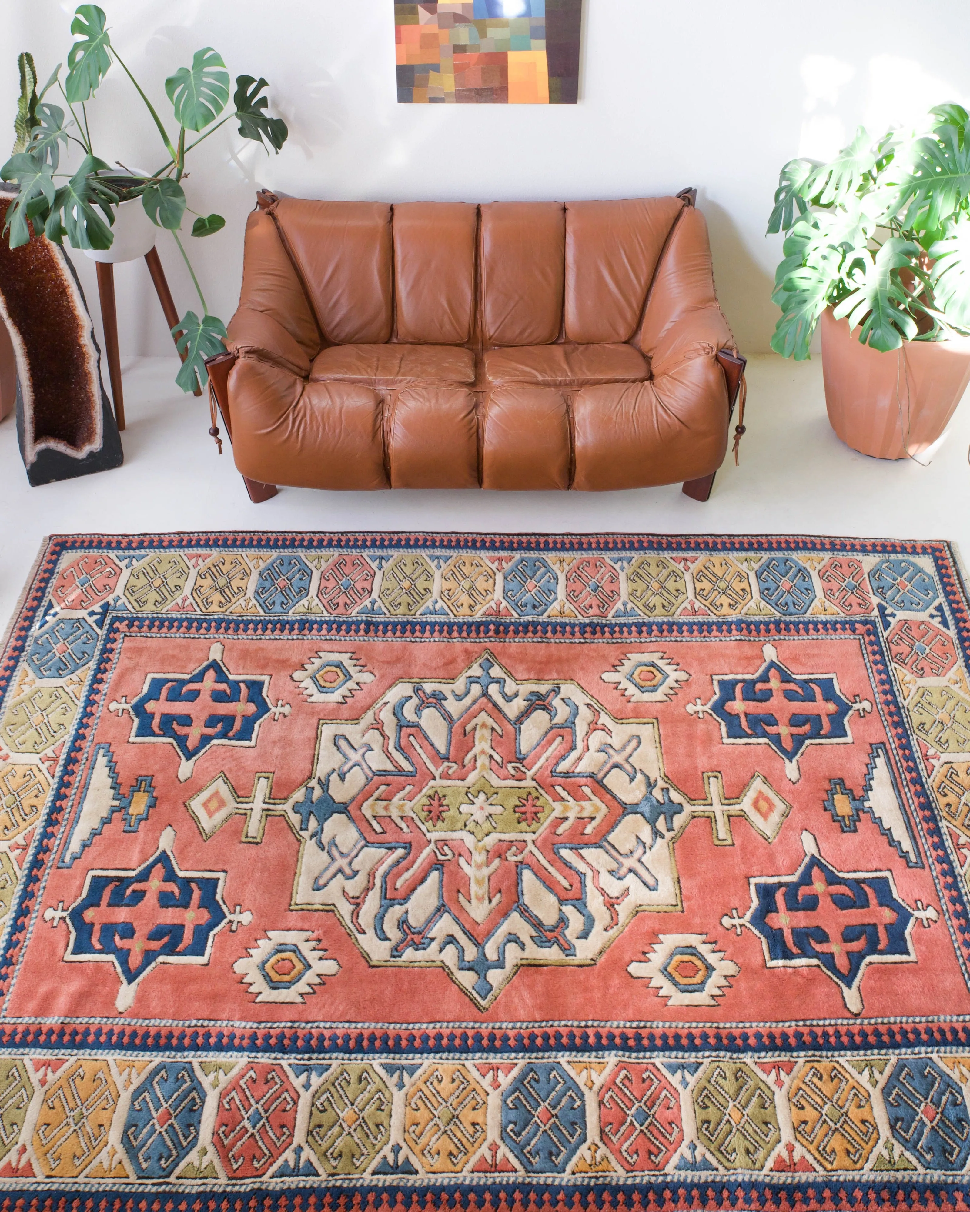 Vintage Caucasian style central Anatolian Rug 7'5"x9'9"