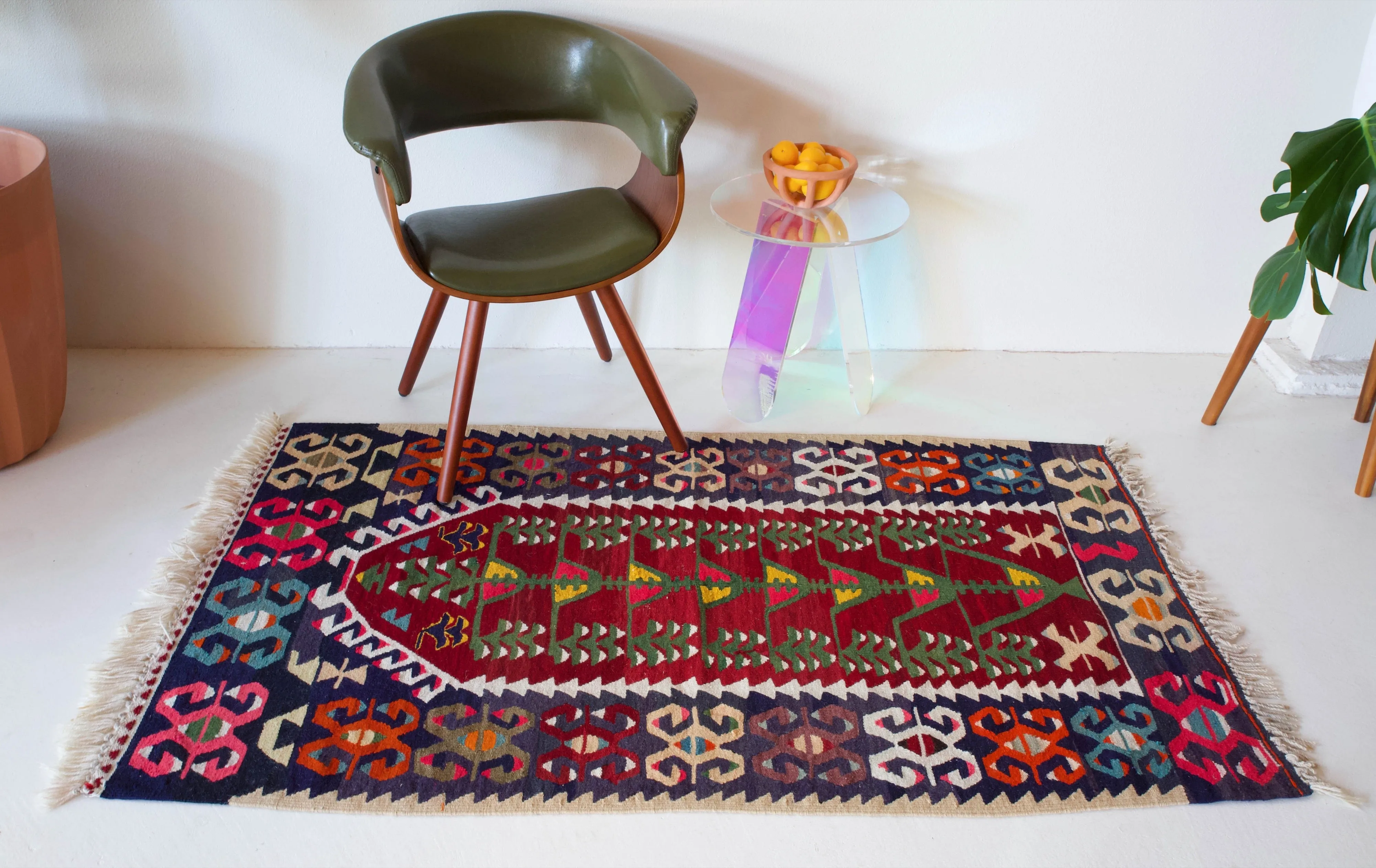 Vintage eastern Anatolian Kilim Rug 3'4"x6'