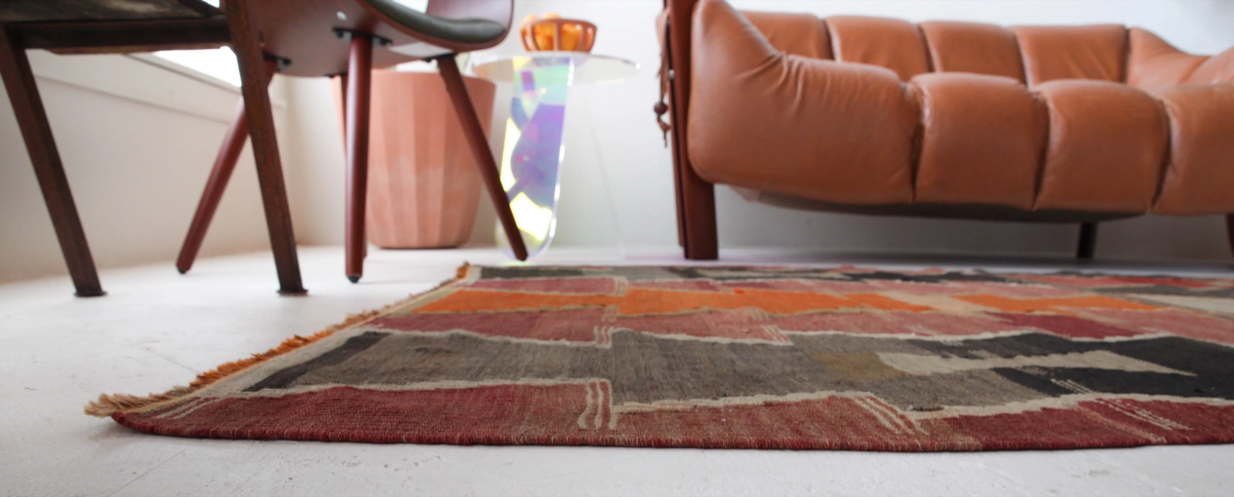 Vintage eastern Anatolian Kilim Rug 4'3"x8'