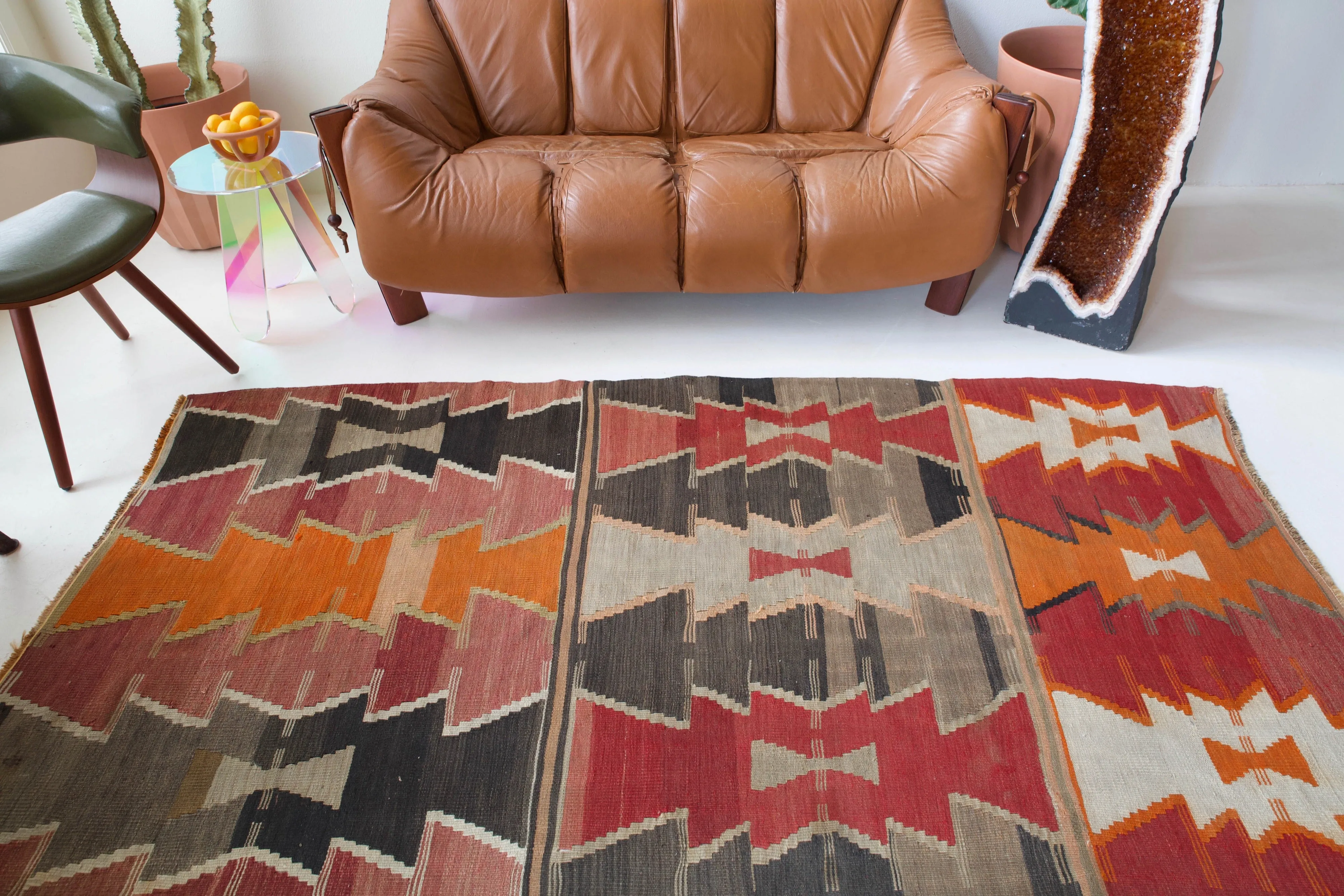 Vintage eastern Anatolian Kilim Rug 4'3"x8'