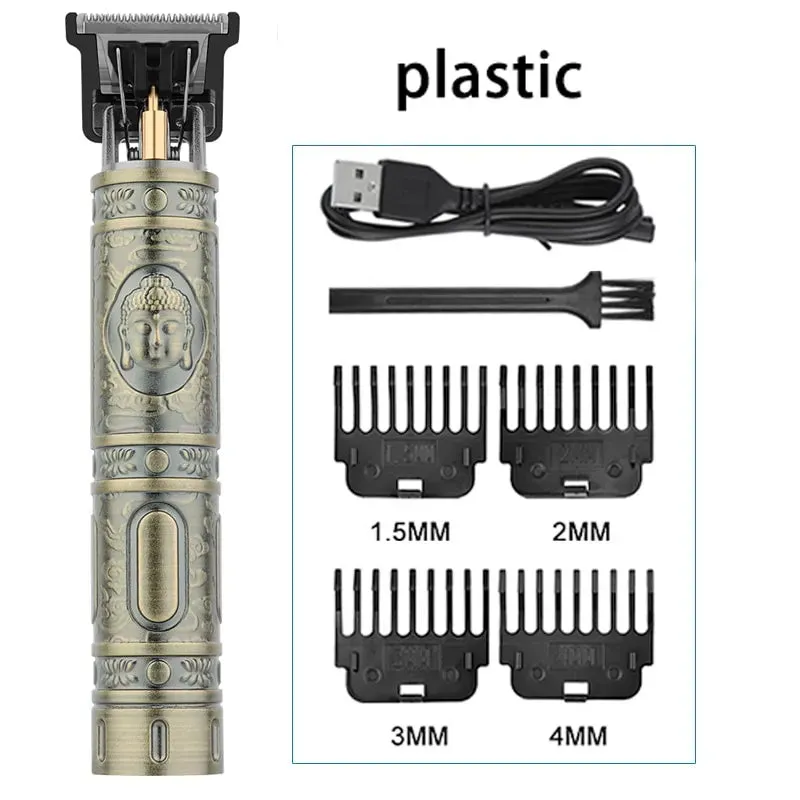 Vintage Electric Hair Clipper Hair Cutting Machine Professional Men's Shaver Rechargeable Barber Trimmer for Men