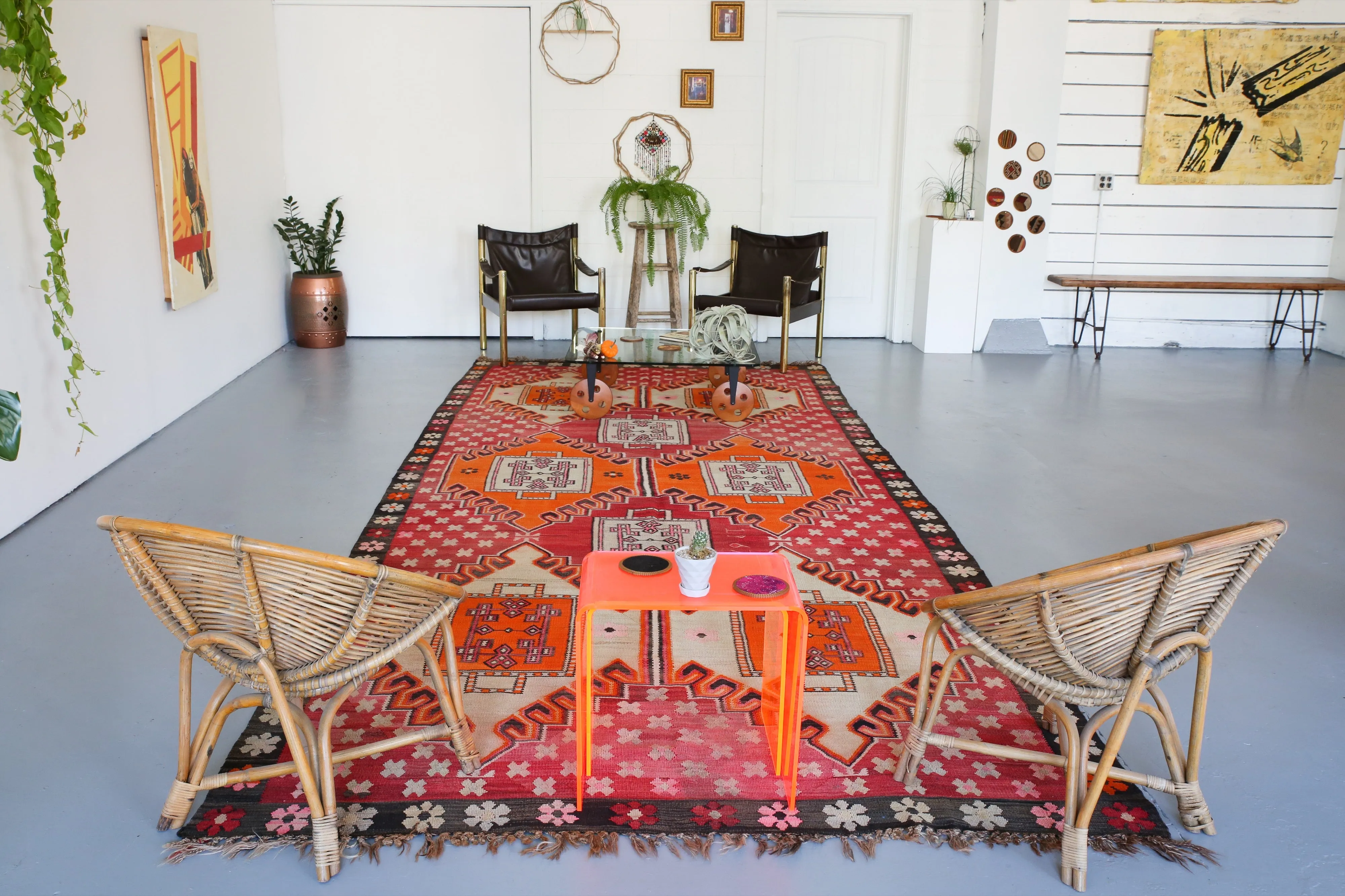 Vintage Kars Kilim 6.7ftx15.8ft