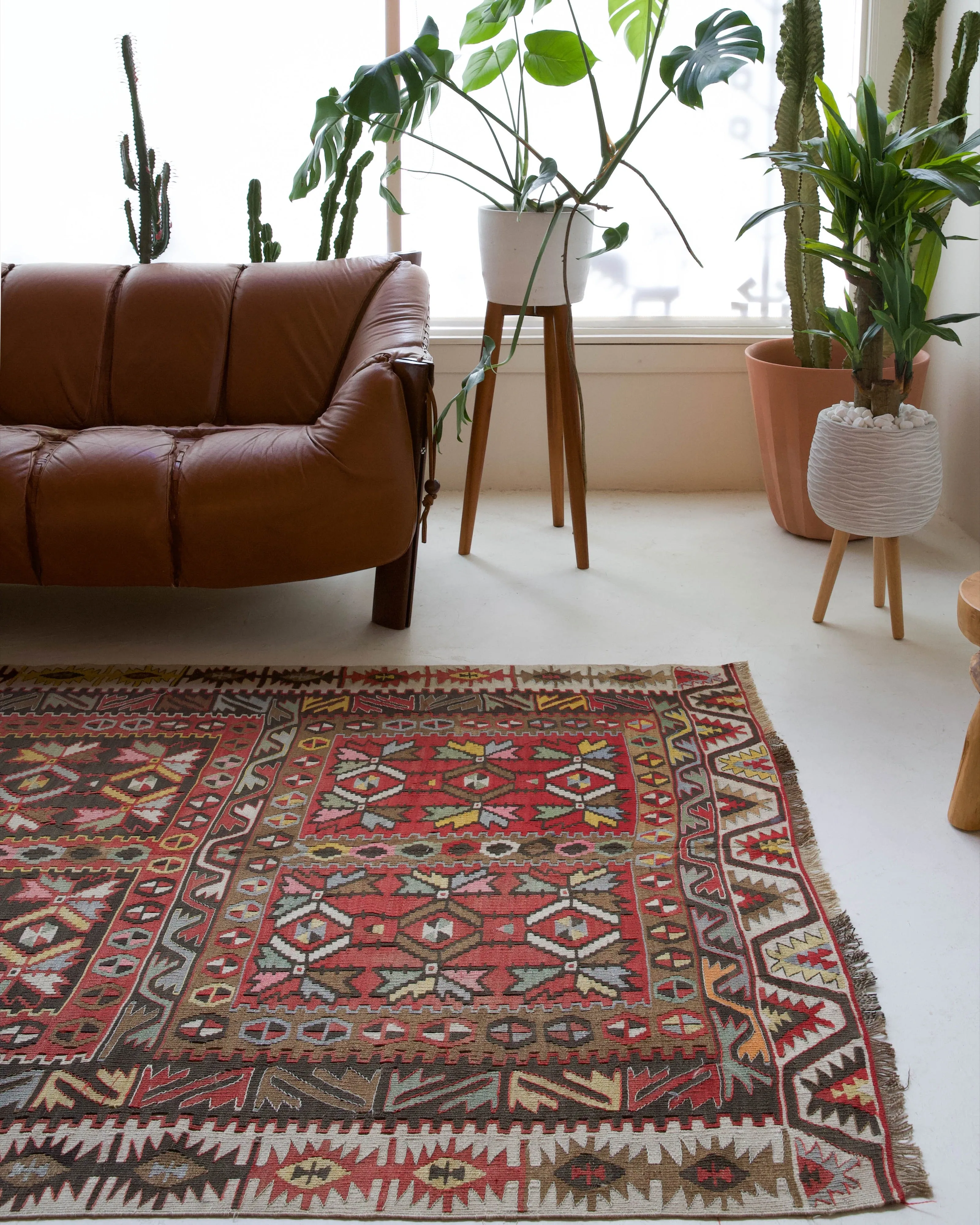 Vintage Kayseri Avsar Kilim Rug 4'8"x9'8"