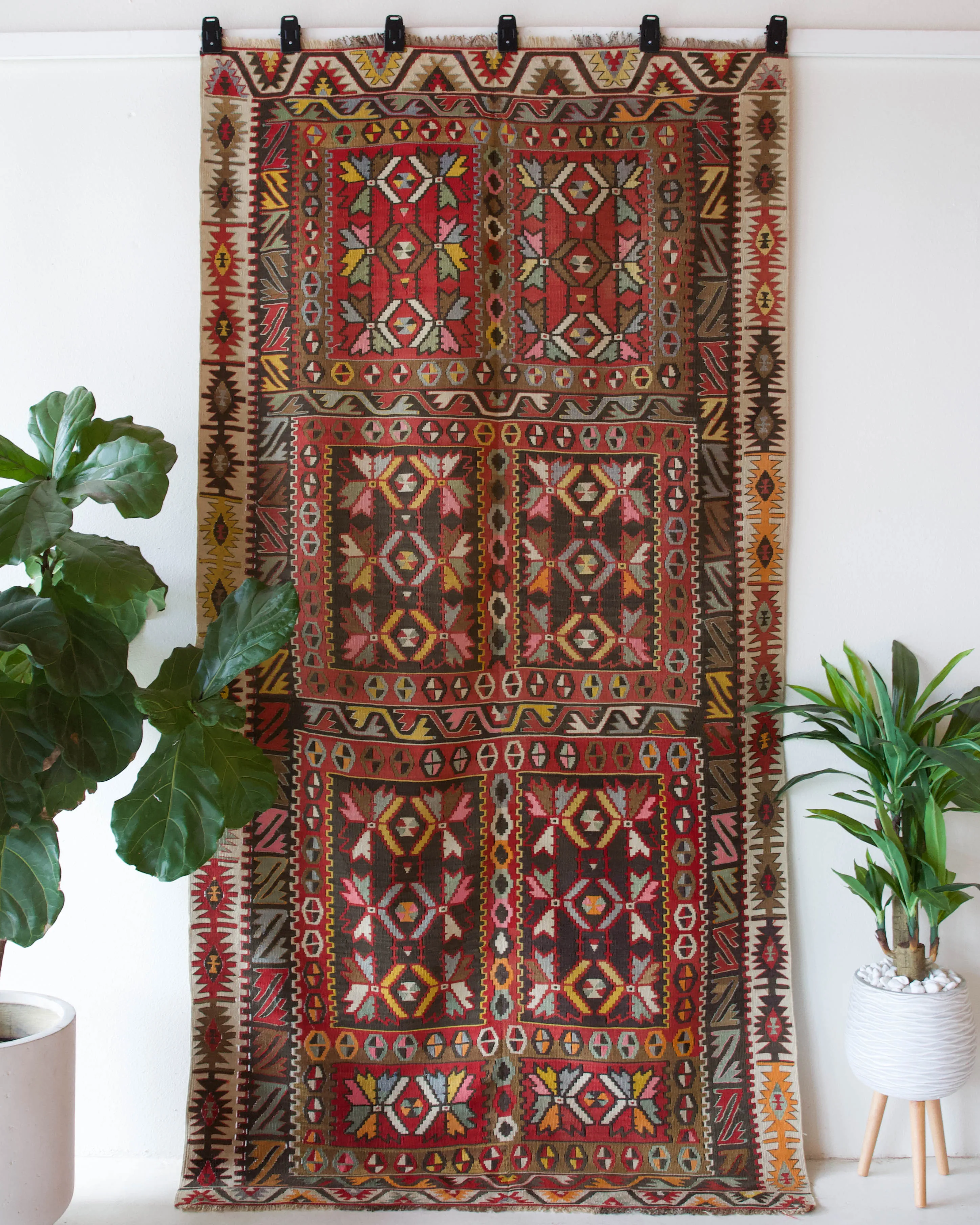 Vintage Kayseri Avsar Kilim Rug 4'8"x9'8"