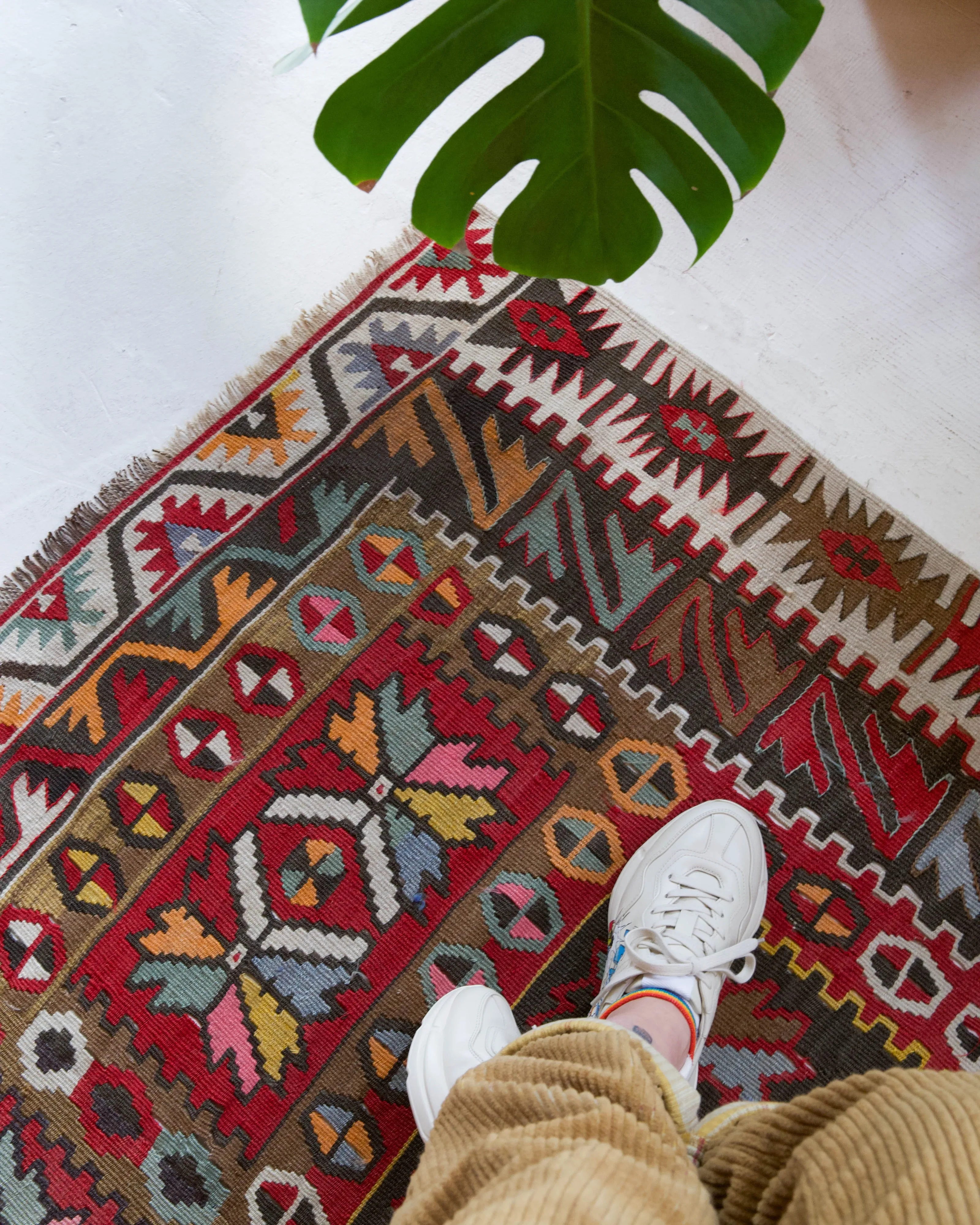 Vintage Kayseri Avsar Kilim Rug 4'8"x9'8"
