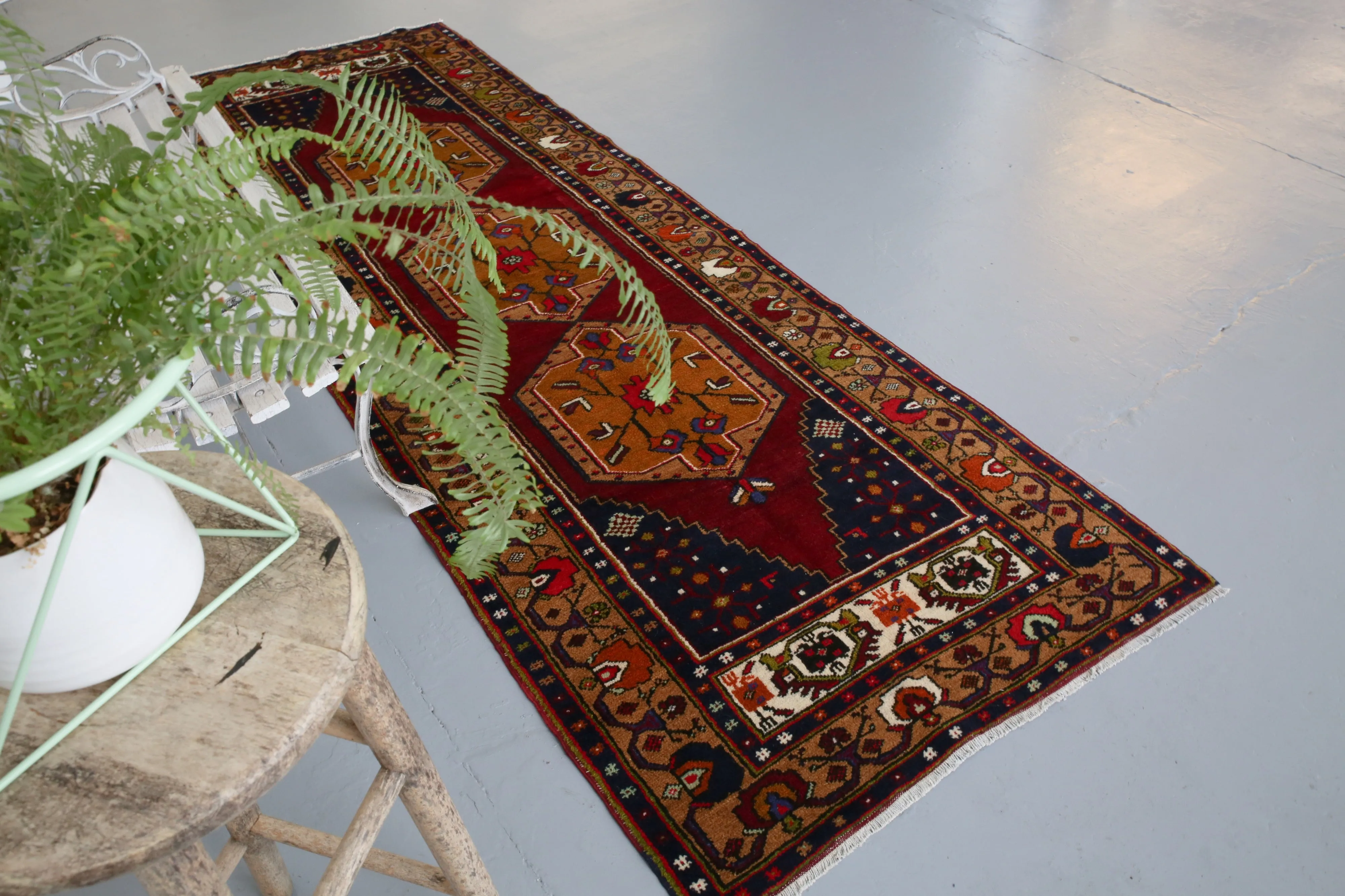 Vintage Kayseri Yahyali Runner 3.3ftx9.8ft