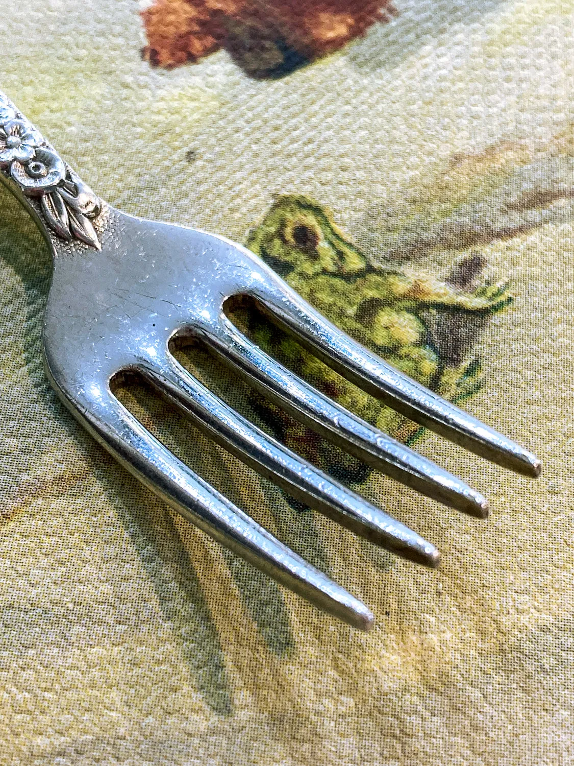 Vintage Kirk & Son Sterling Silver Floral Handle Baby Spoon Fork Set