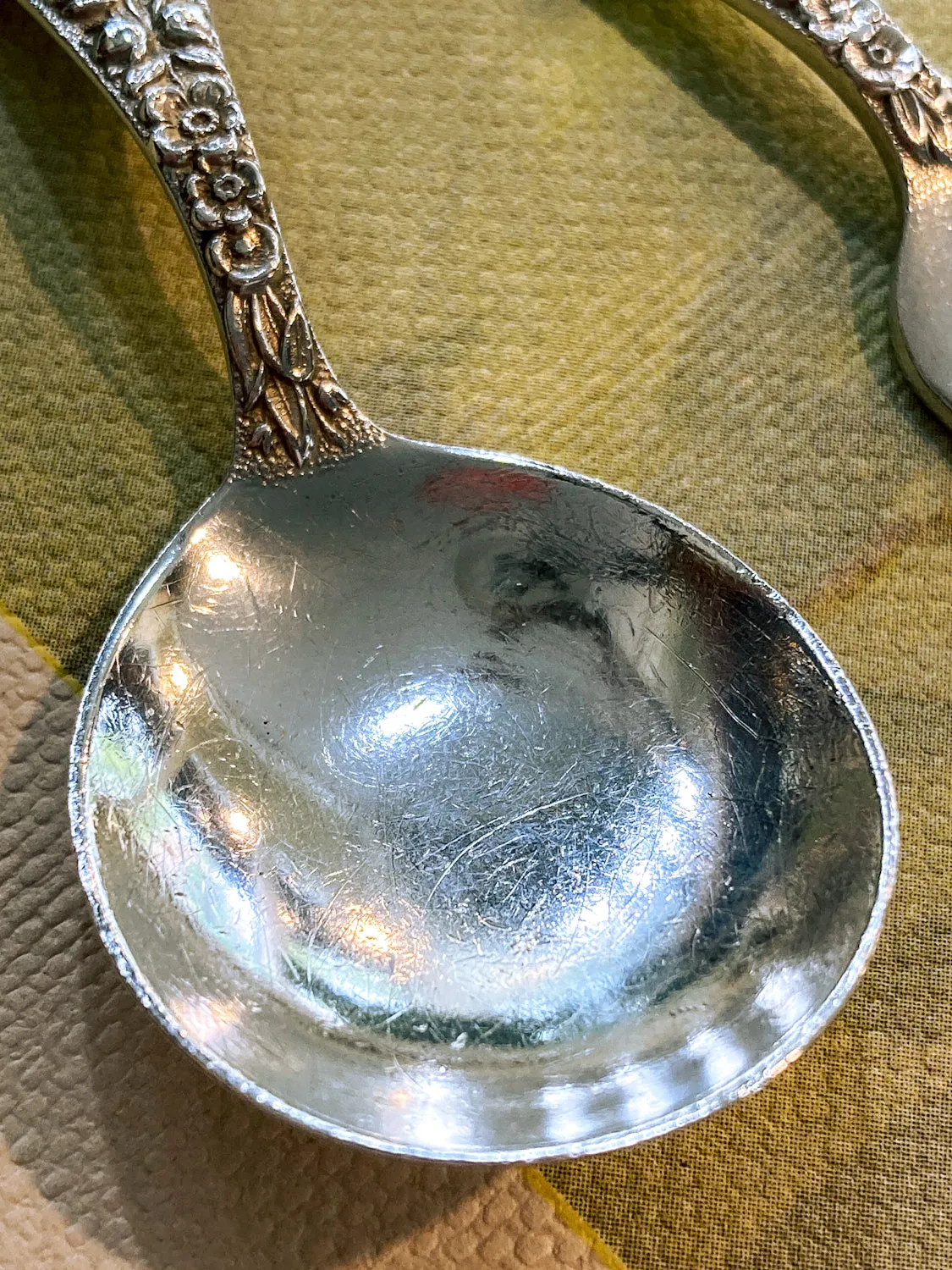 Vintage Kirk & Son Sterling Silver Floral Handle Baby Spoon Fork Set