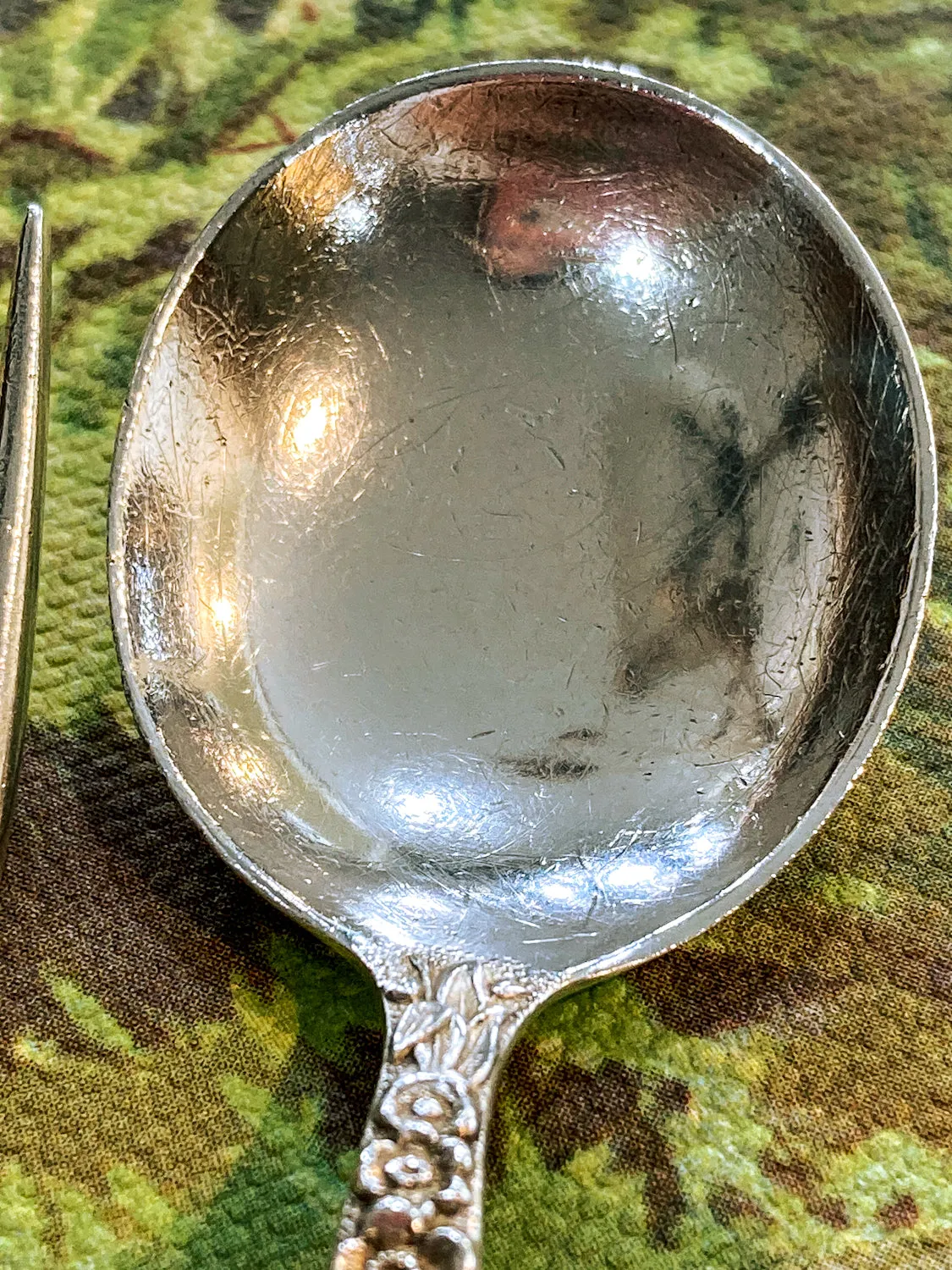 Vintage Kirk & Son Sterling Silver Floral Handle Baby Spoon Fork Set
