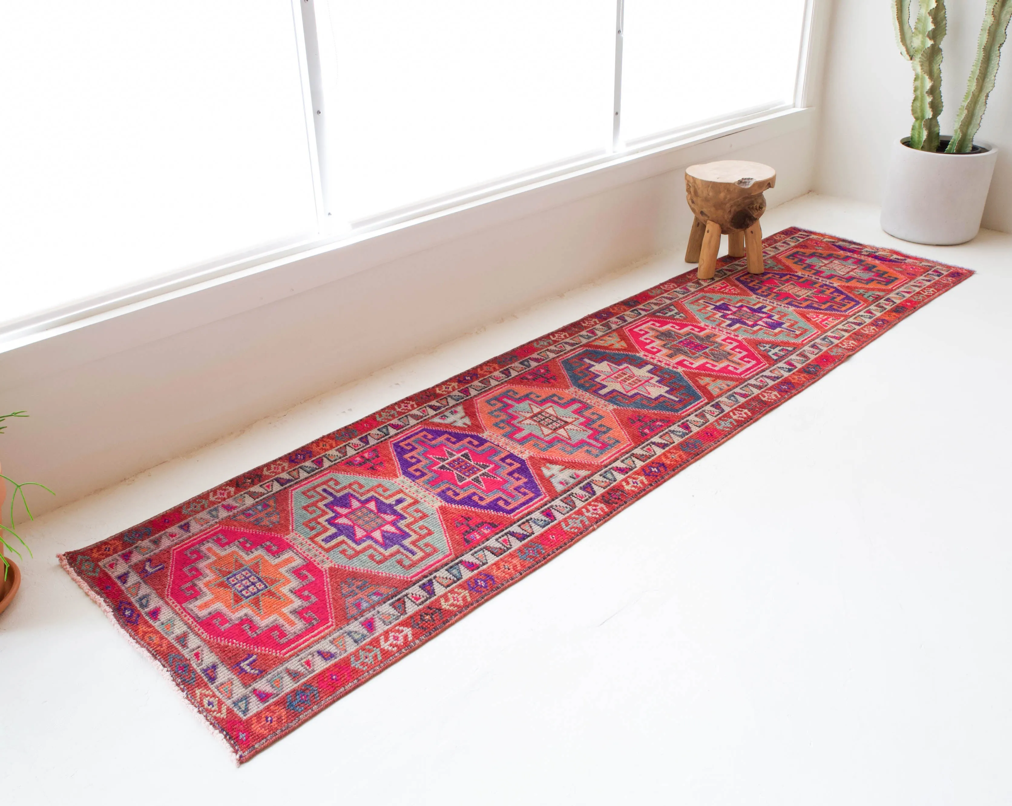 Vintage Kurdish Herki Runner Rug 2'10"x11'