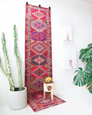 Vintage Kurdish Herki Runner Rug 2'10"x11'