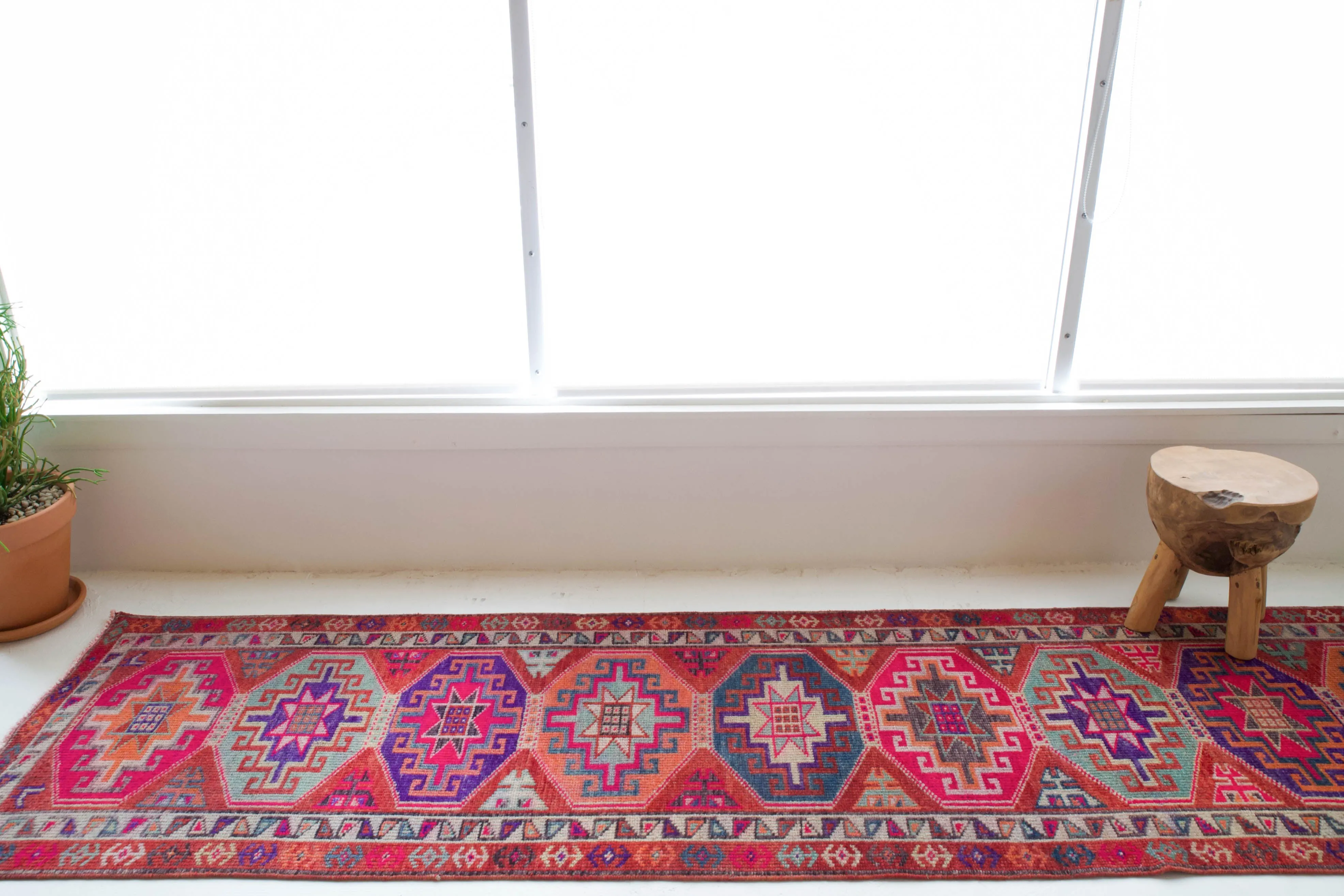 Vintage Kurdish Herki Runner Rug 2'10"x11'