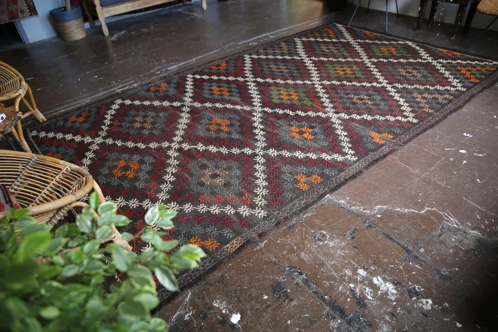 Vintage Mersin Mut Cicim Kilim 6.5ftx11ft