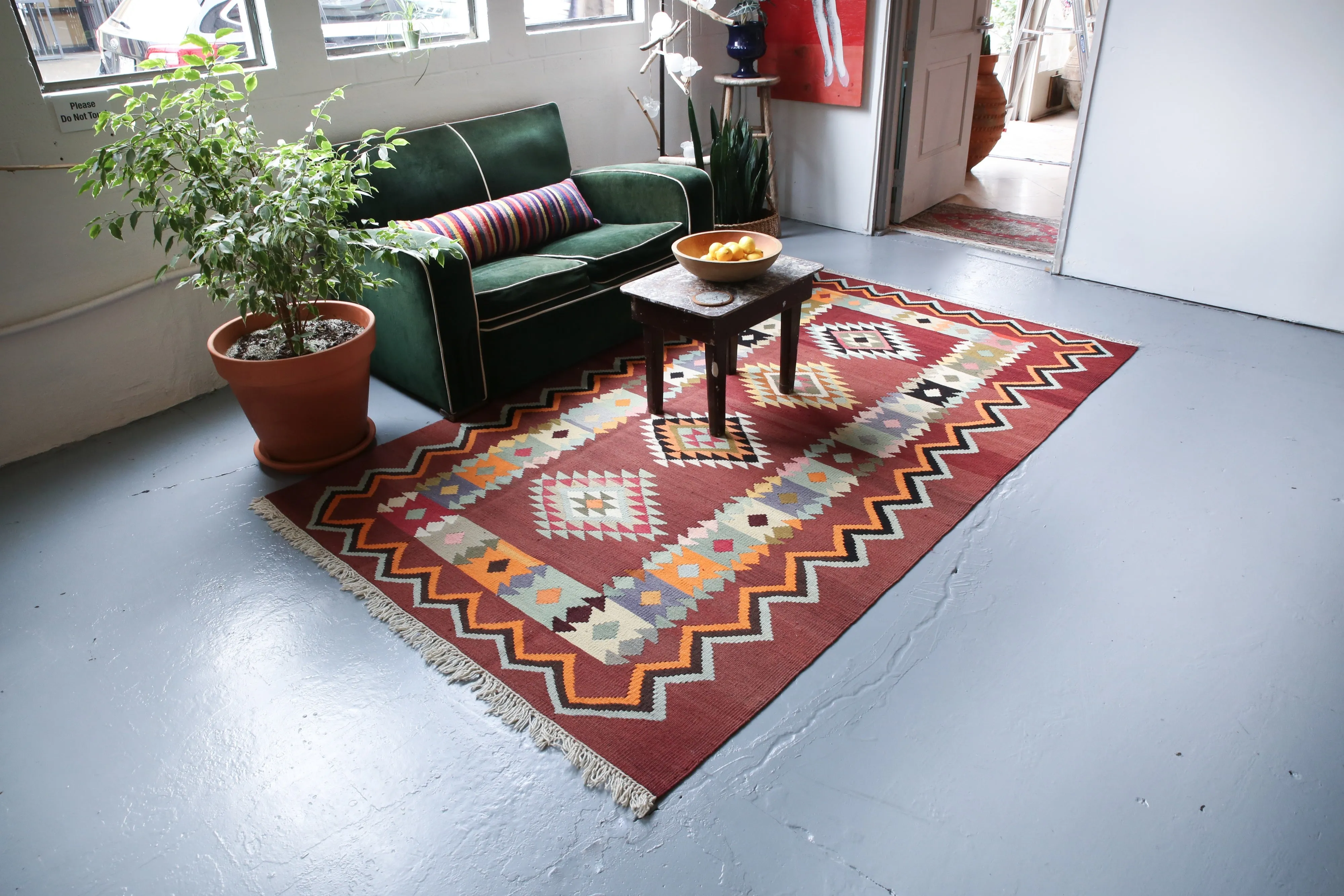 Vintage Milas Bencik Kilim 5ftx8.9ft