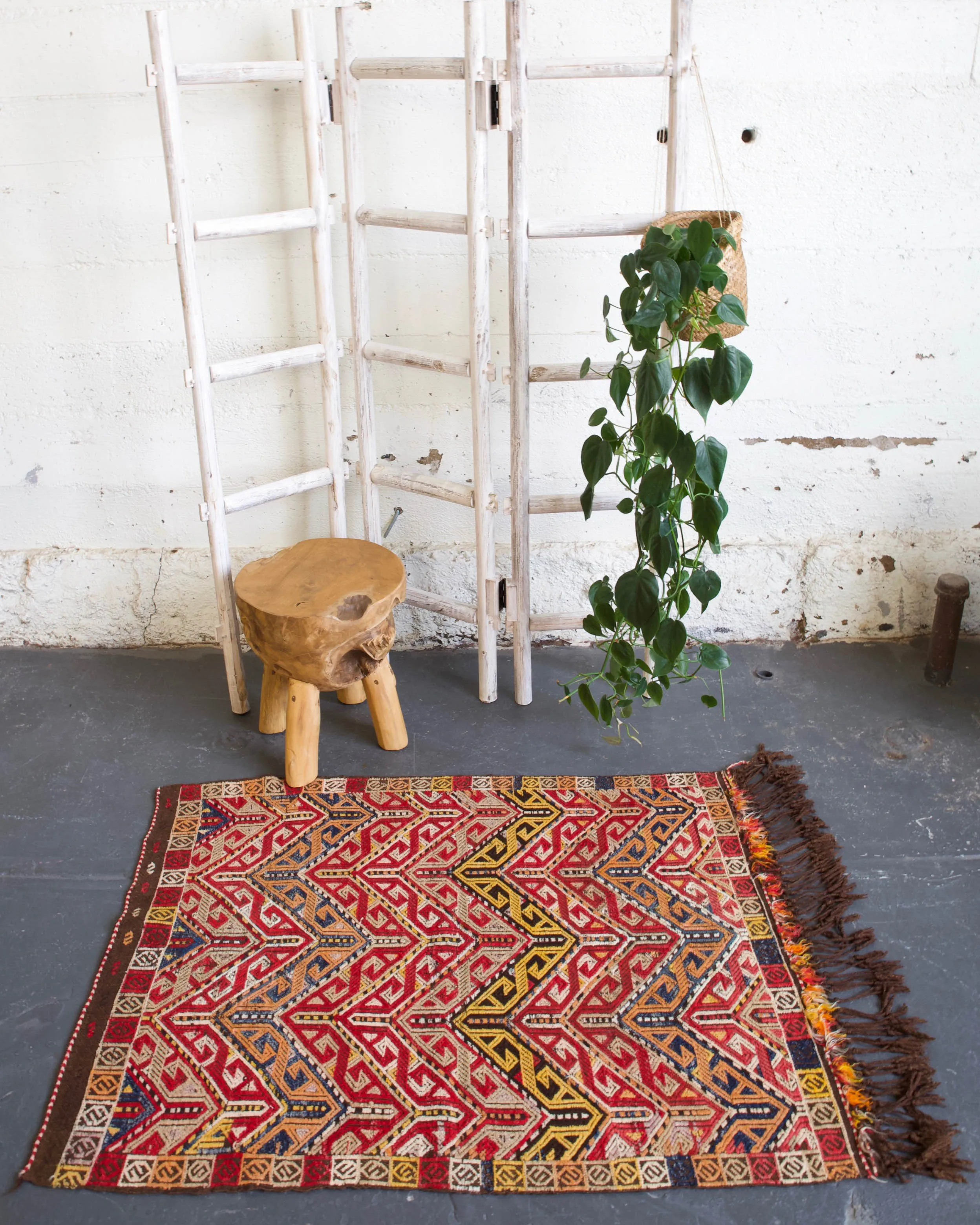 Vintage Mini Turkish Kilim Rug 2'11"x4'5"