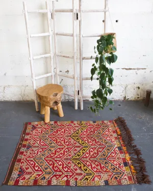 Vintage Mini Turkish Kilim Rug 2'11"x4'5"