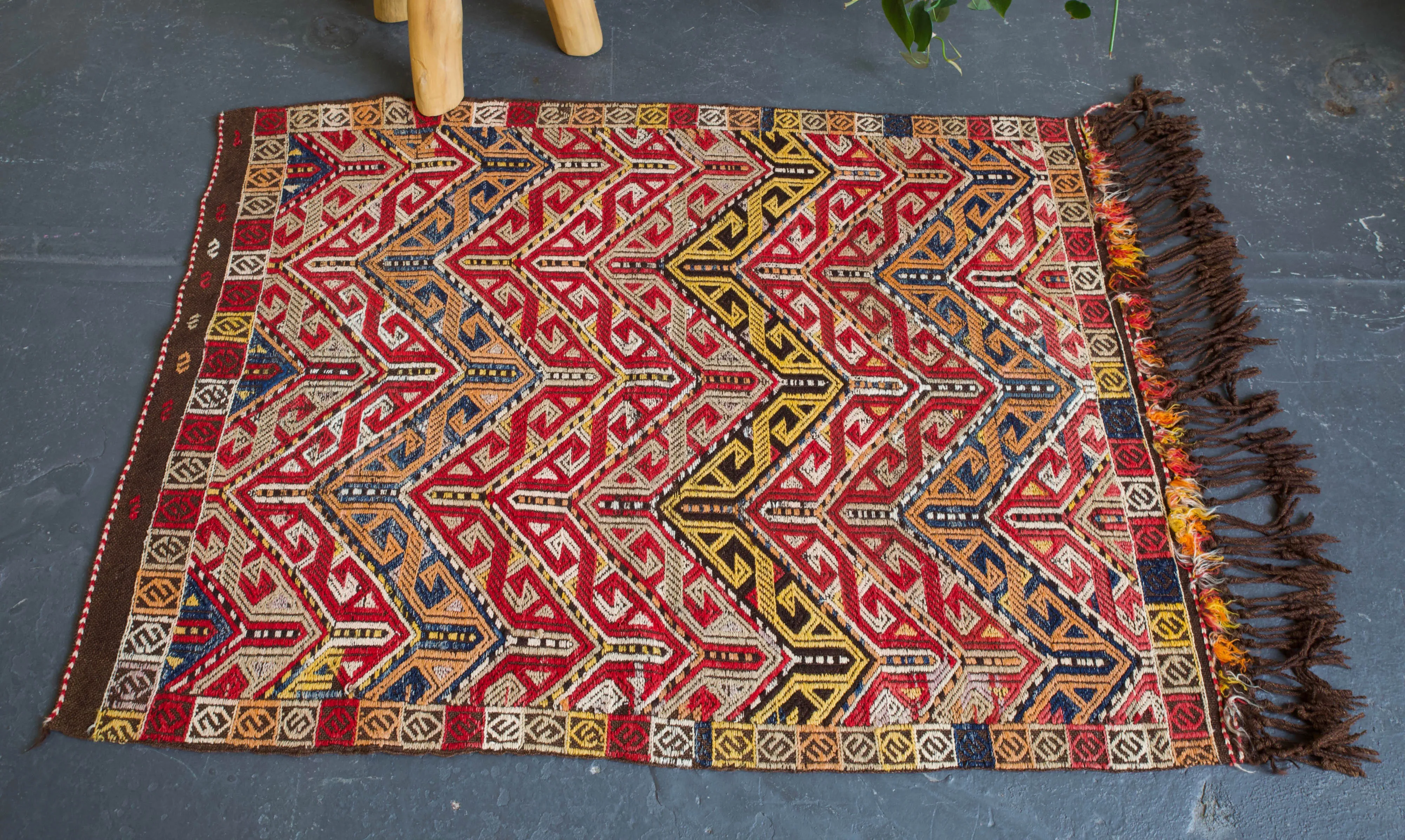 Vintage Mini Turkish Kilim Rug 2'11"x4'5"