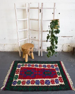 Vintage Mini Turkish Kilim Rug 2'11"x4'8"