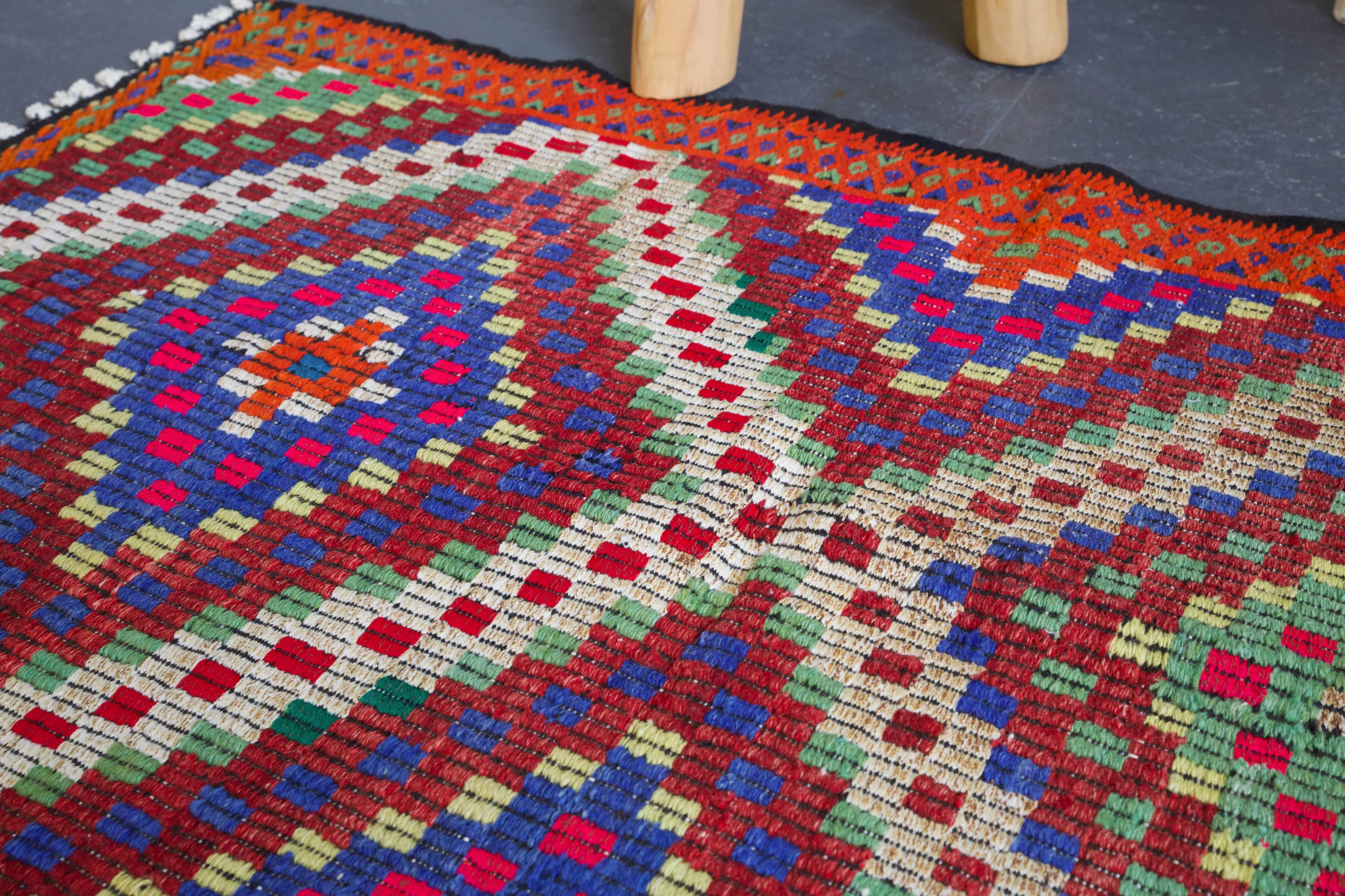 Vintage Mini Turkish Kilim Rug 2'4"x4'2"