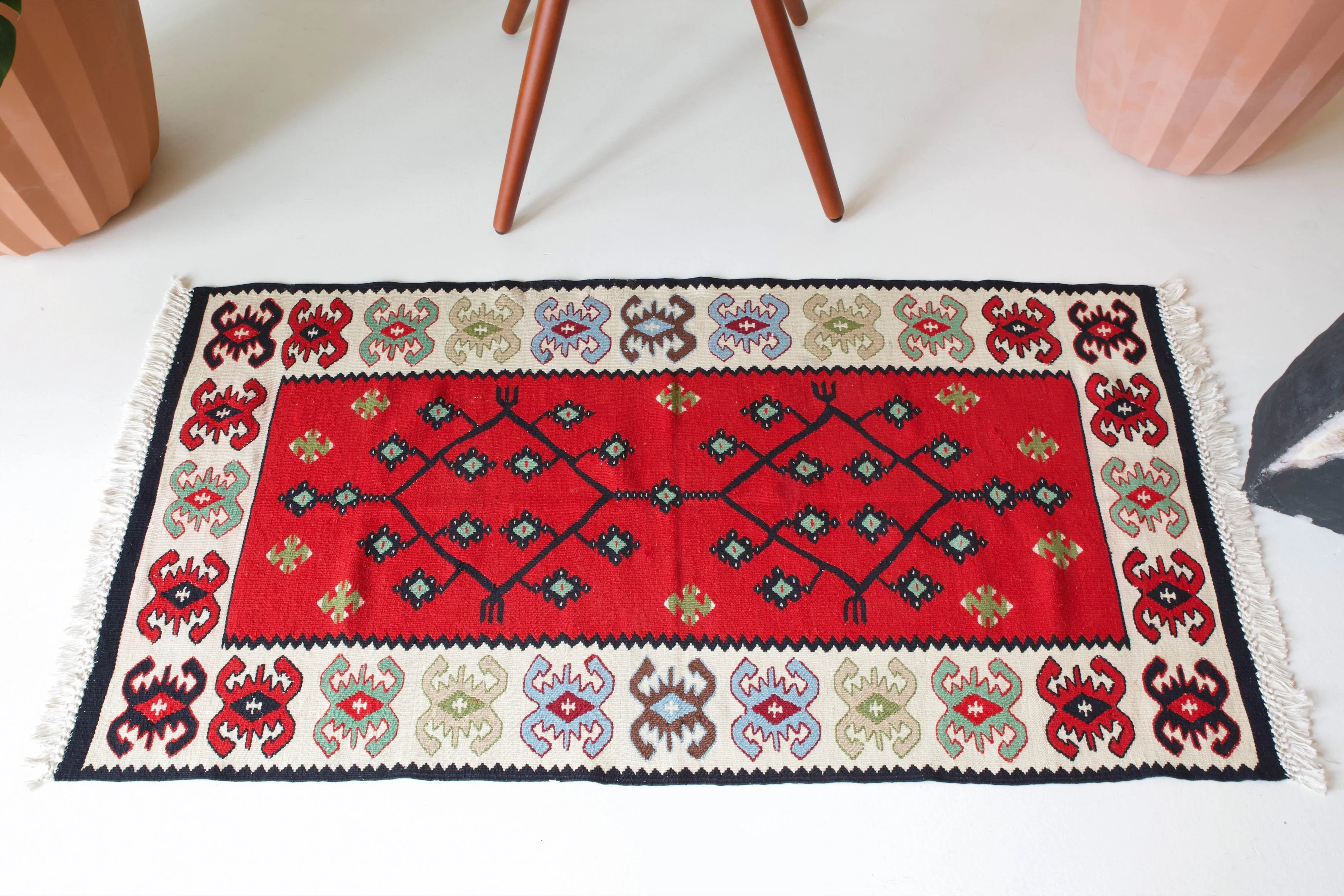 Vintage Mini Turkish Kilim Rug 2'4"x4'8"