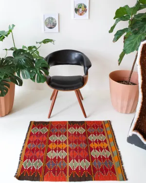 Vintage Mini Turkish Kilim Rug 2'8"x3'4"
