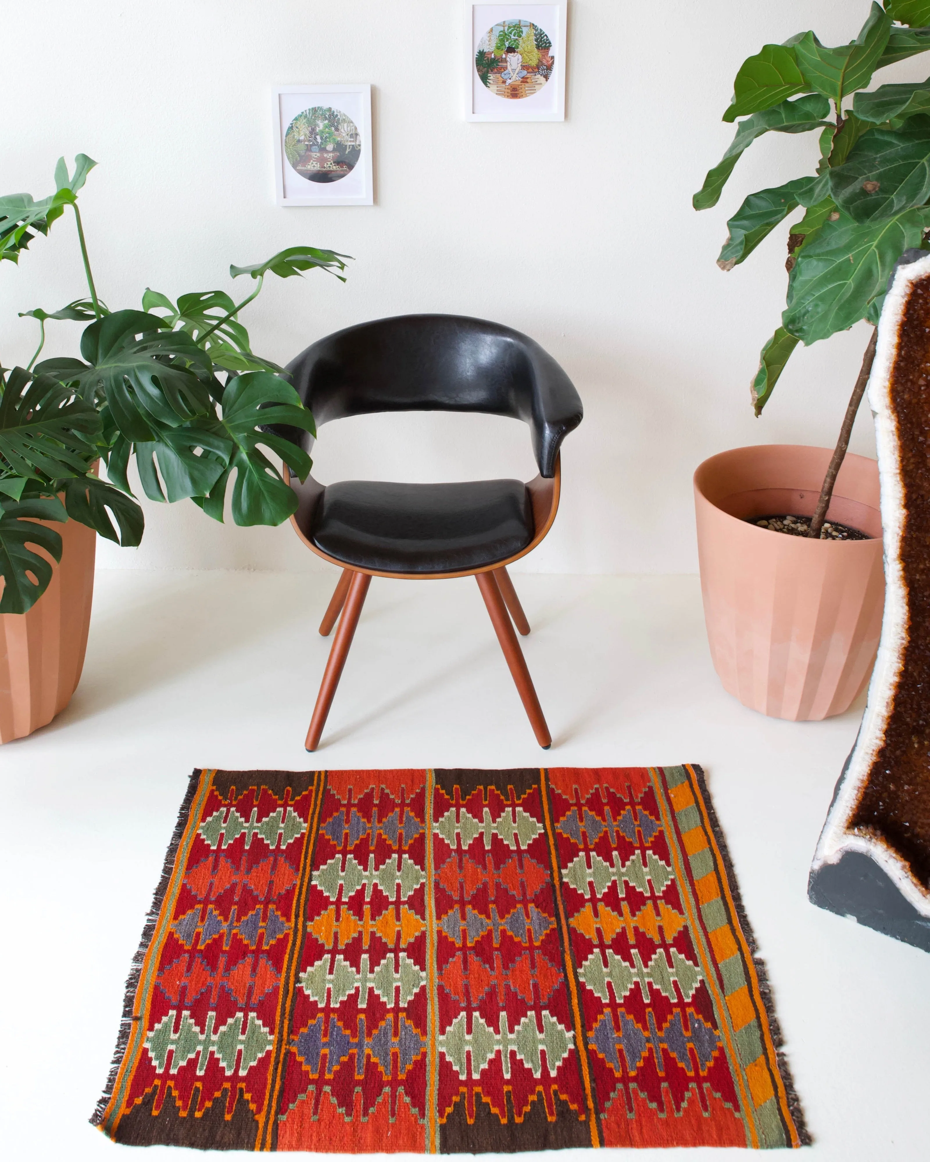 Vintage Mini Turkish Kilim Rug 2'8"x3'4"