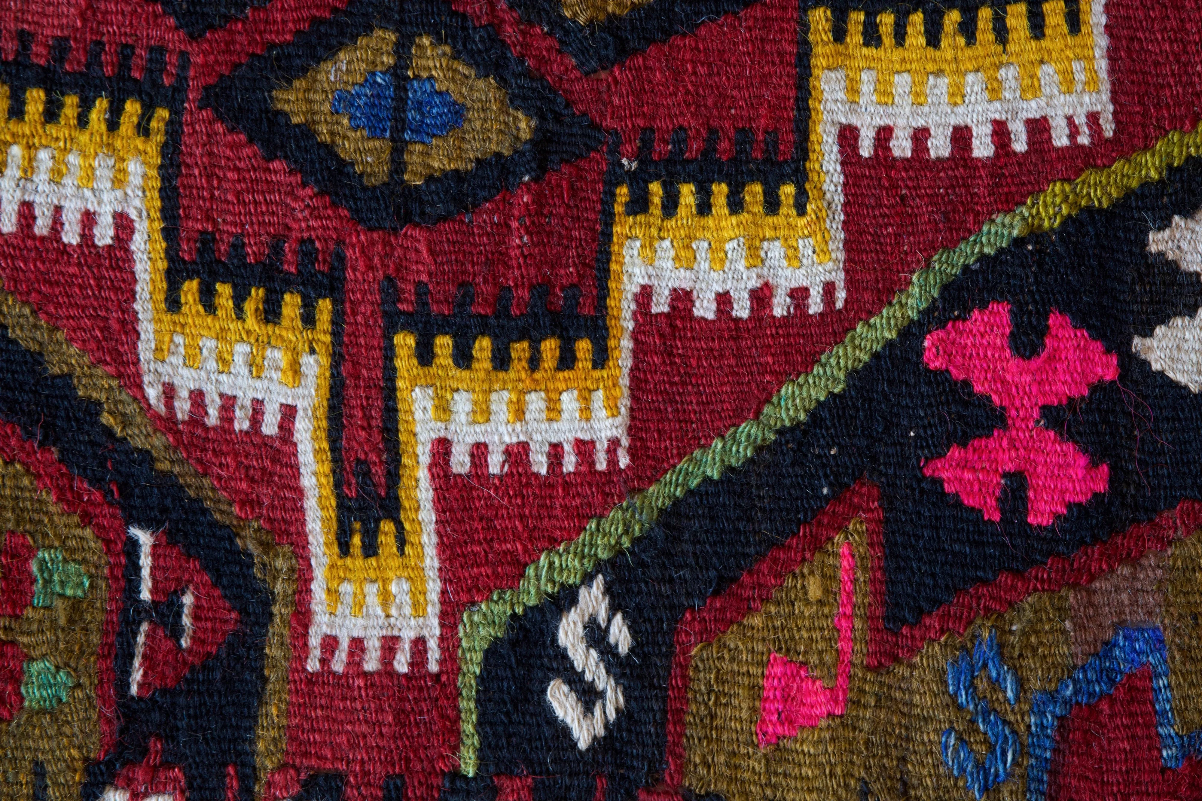 Vintage Mini Turkish Kilim Rug 3'4"x4'9"