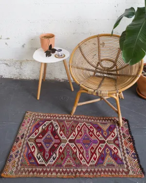 Vintage Mini Turkish Kilim Rug