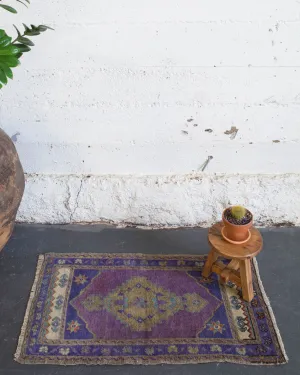 Vintage Mini Turkish Rug 1'10"x3'1"