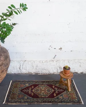 Vintage Mini Turkish Rug 1'8"x3'8"