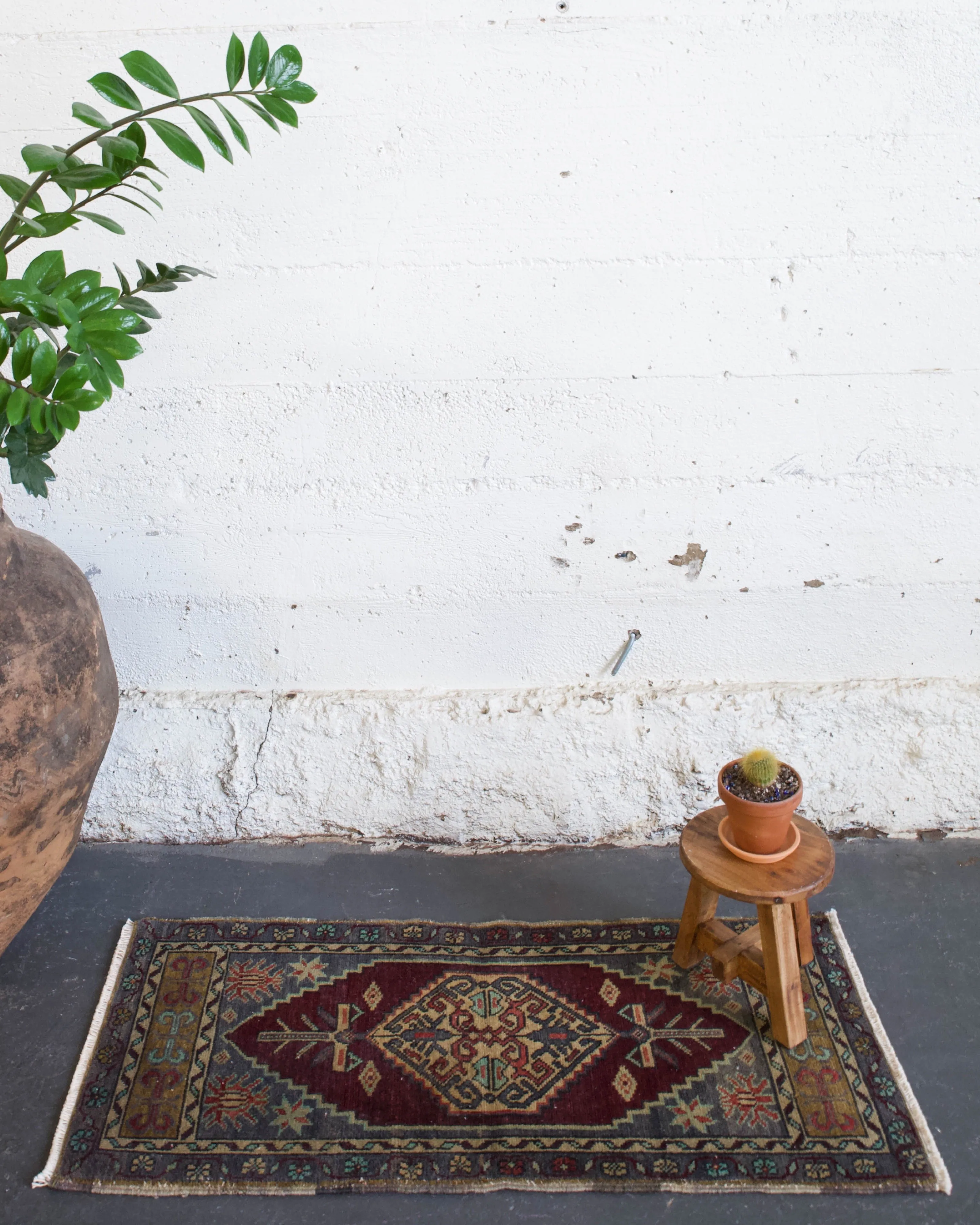 Vintage Mini Turkish Rug 1'8"x3'8"