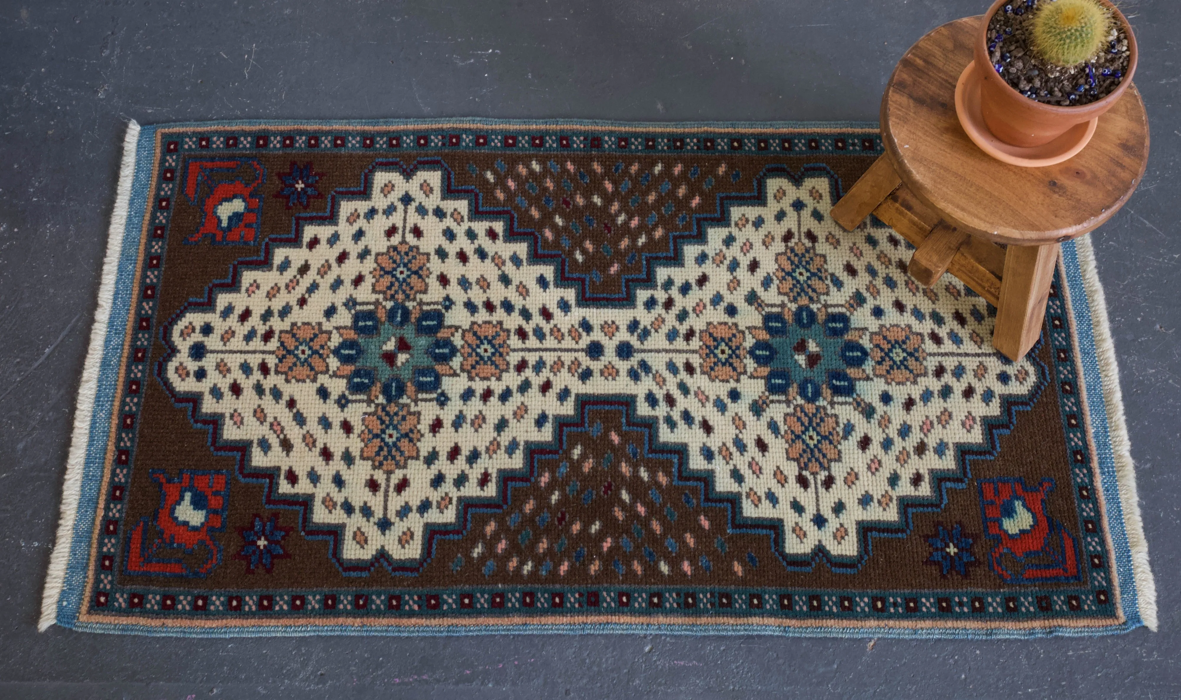 Vintage Mini Turkish Rug 1'9"x3'1"