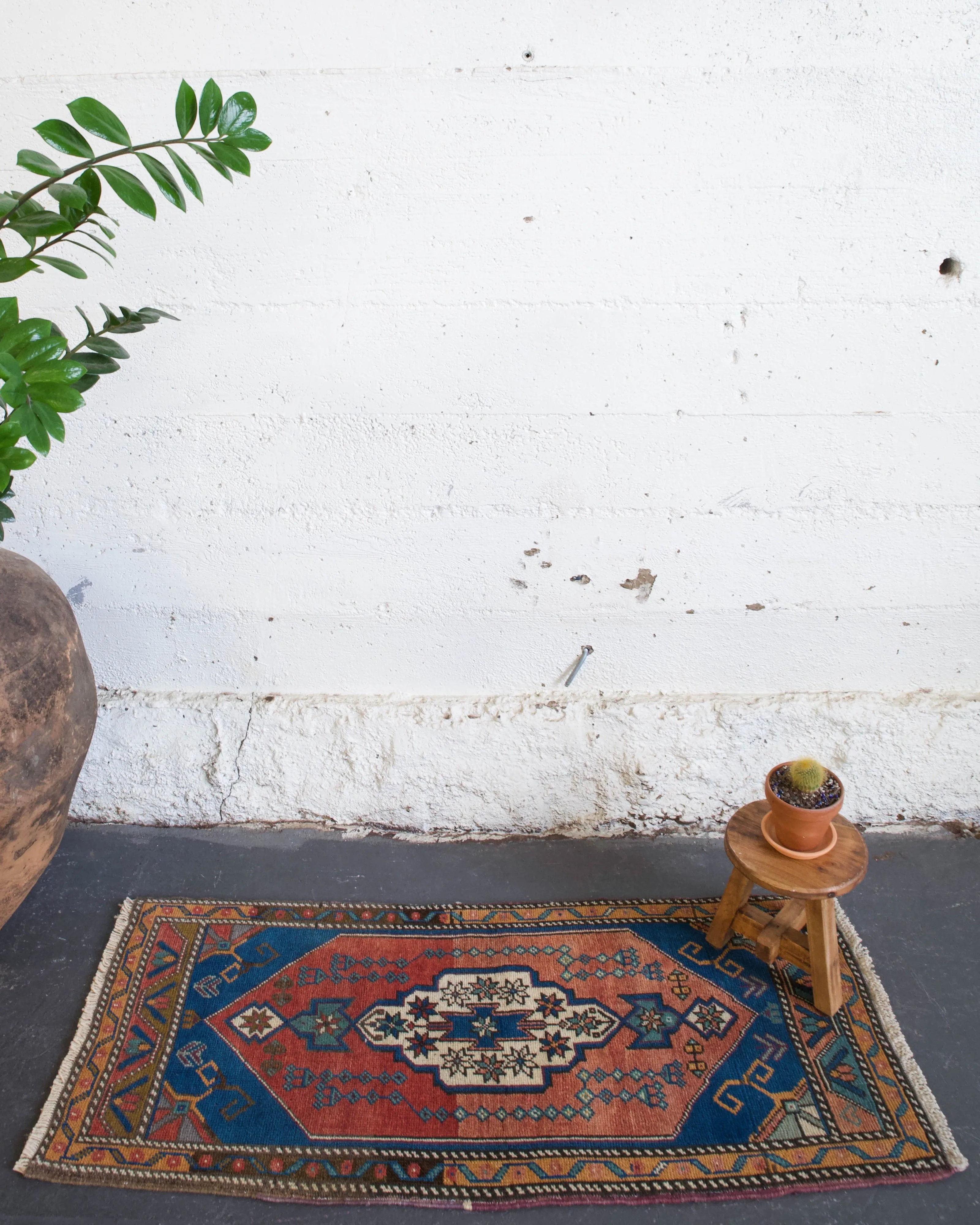 Vintage Mini Turkish Rug 1'9"x4'