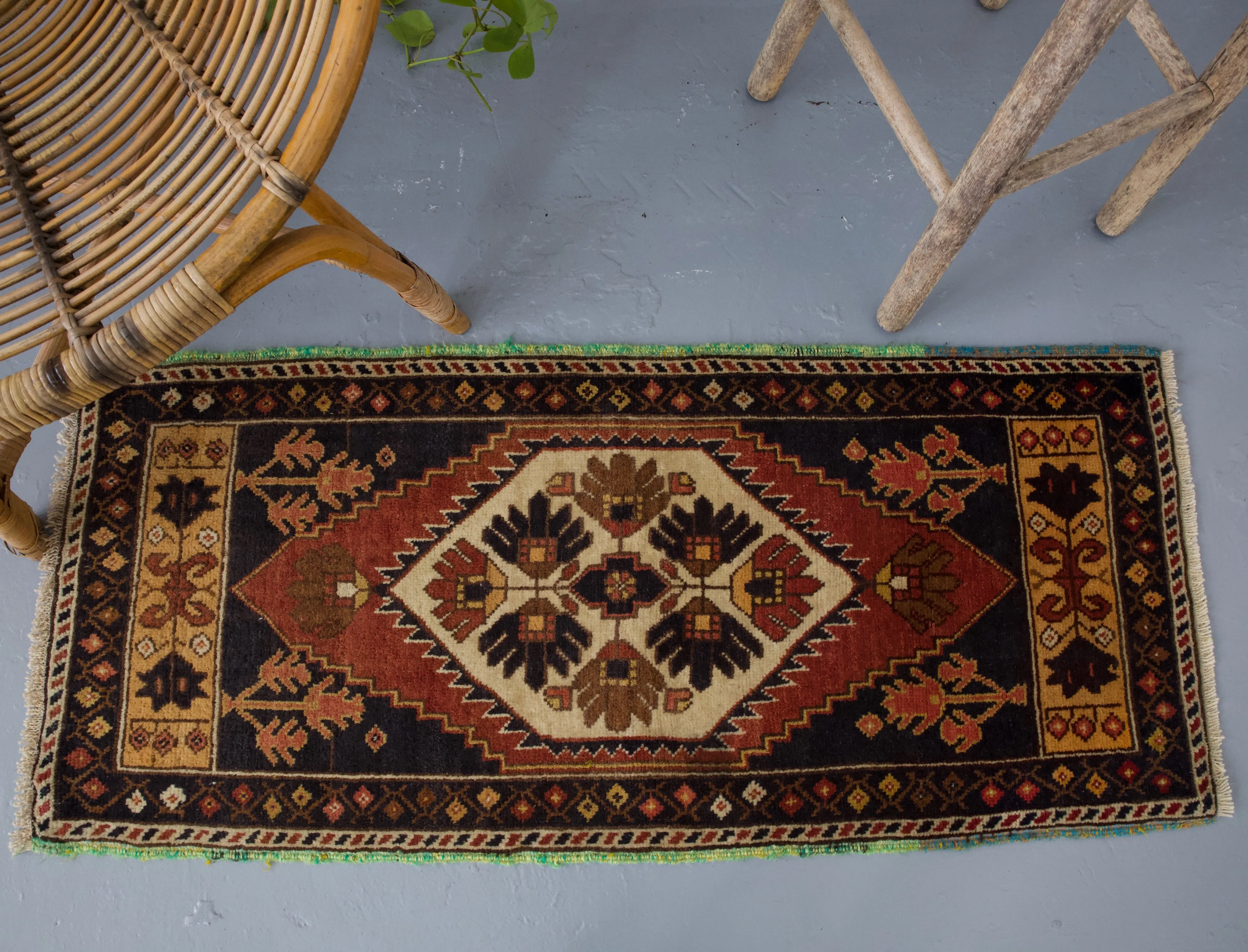 Vintage Mini Turkish Rug