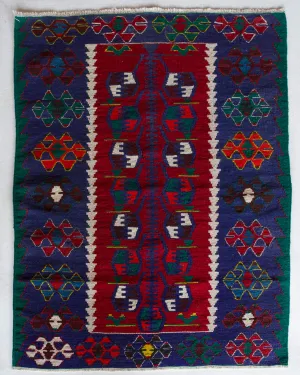 Vintage Oushak Kilim Rug 2'10"x4'3"