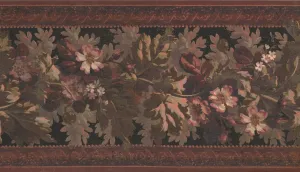Vintage Purple White Flowers Retro LG3327B Wallpaper Border