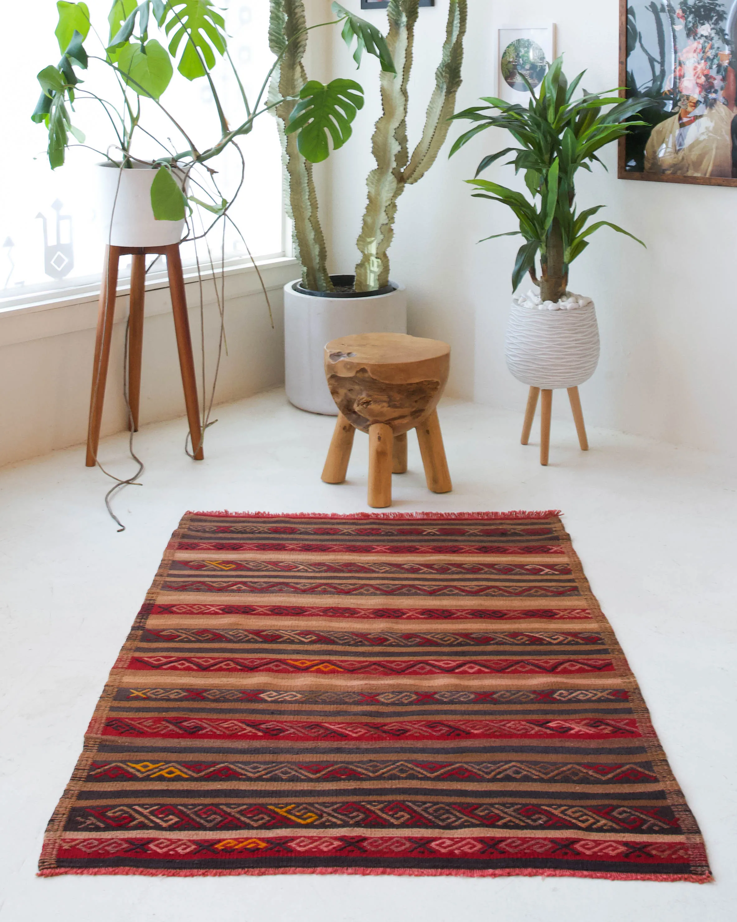 Vintage Sivas Kilim Rug 3'5"x4'8"