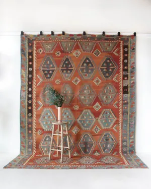 Vintage Sivas Sarkisla Kilim Rug 8'8"x11'9"